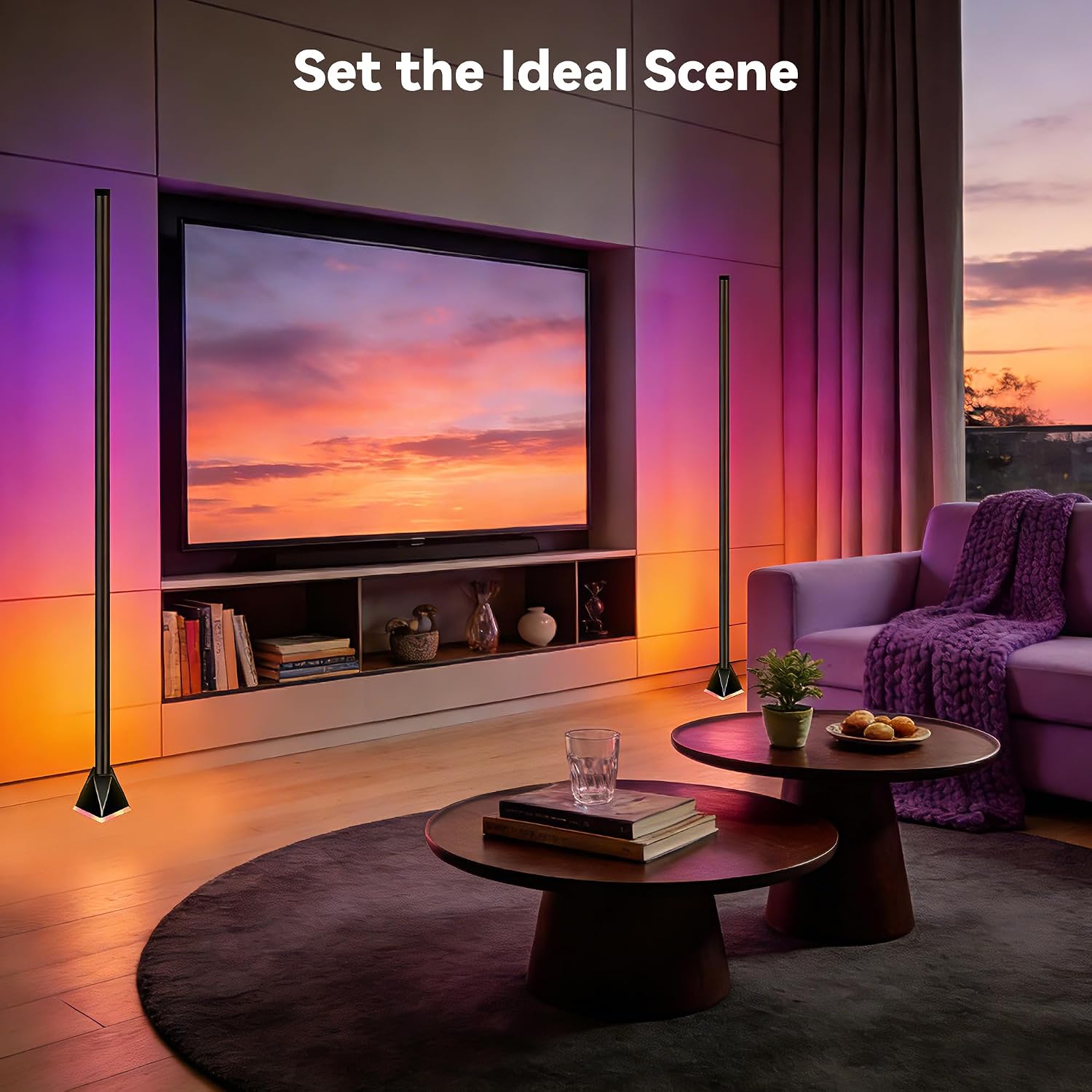 Thumbnail 6 de Corner Floor Lamp with App and Remote Control for Mood Lighting