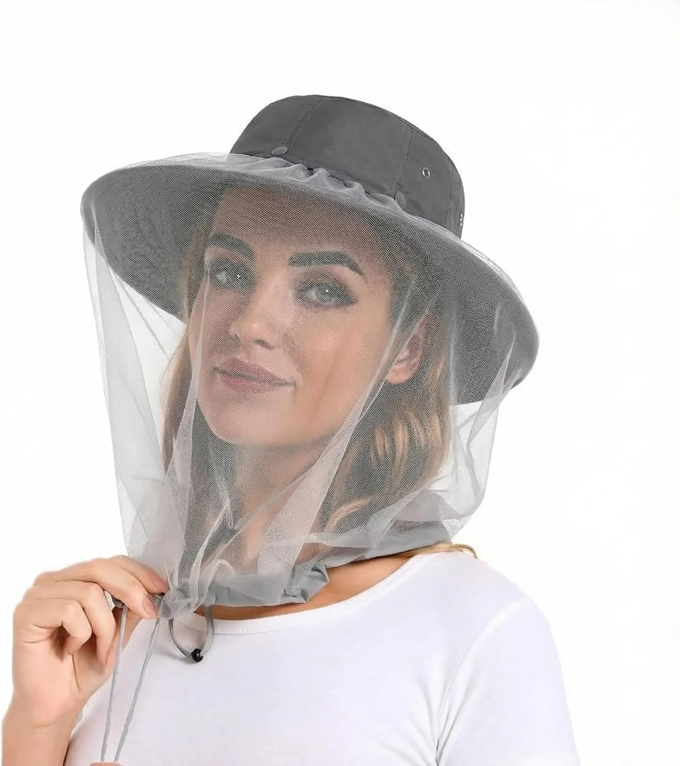 Detalle de Mosquito Sun Net Hat Cap — UPF 50+ sun hat