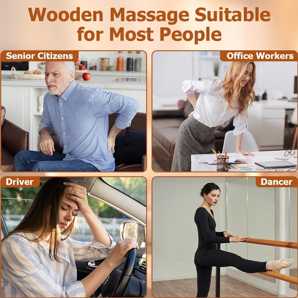 Detalle 2 de ACWOO Faszienrolle Holz Massageroller Set 8-teilig