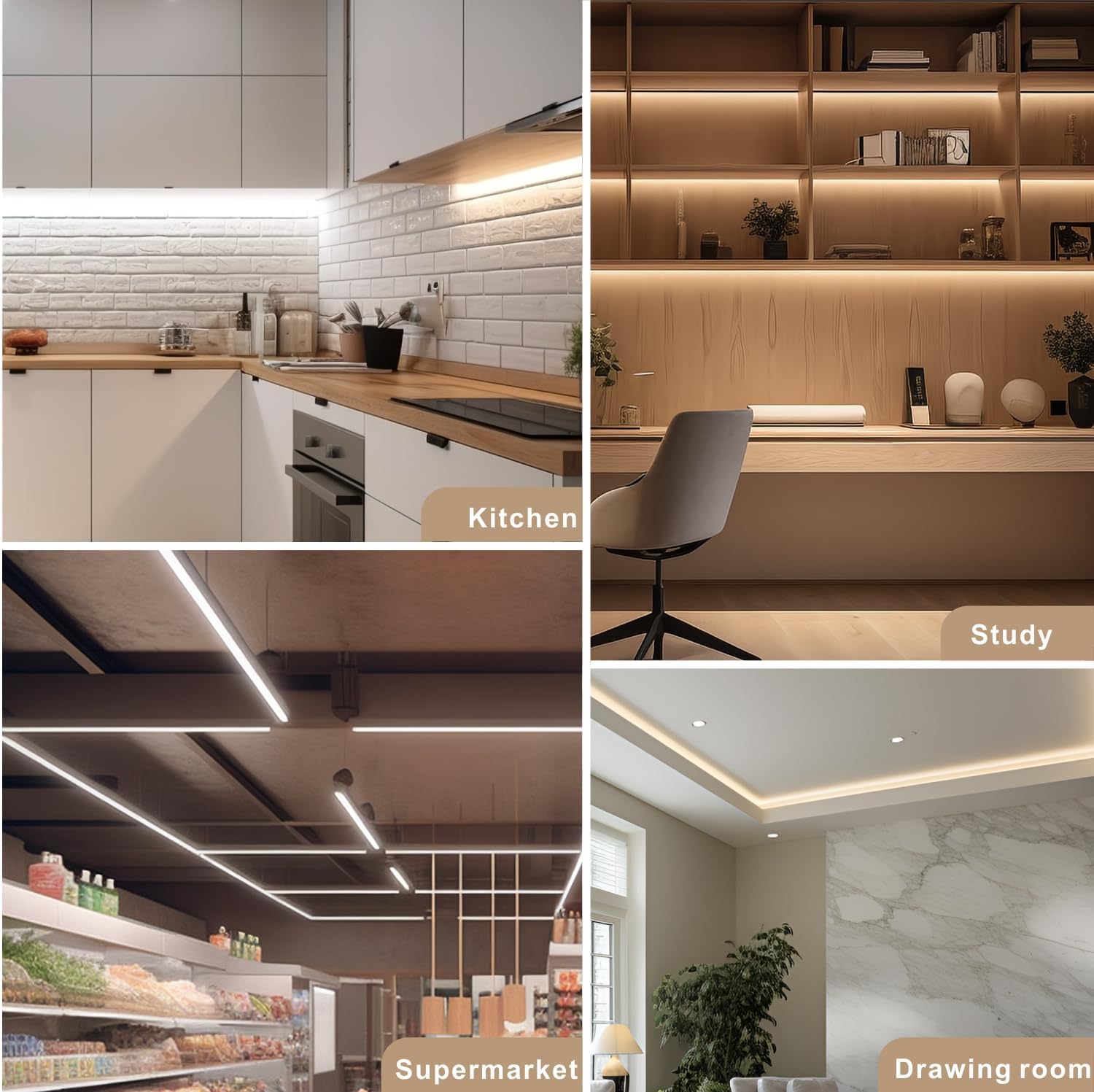 Thumbnail 6 de Unterbauleuchte mit Ein-Ausschalter, 60 cm, 4000K neutralweiß – 1er-Pack, verkettbare LED-Leiste mit Stecker
