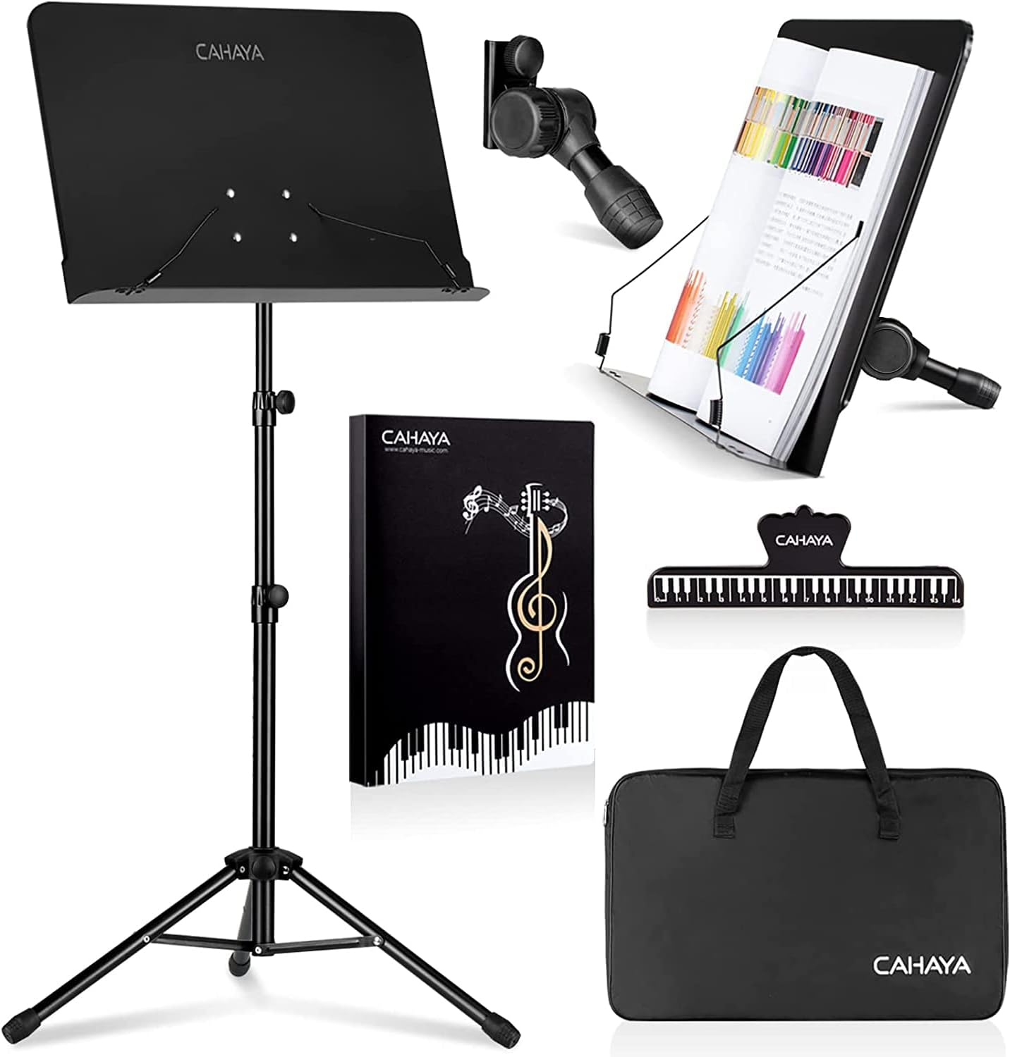 CAHAYA Notenständer Klappbar Höhenverstellbar 80–145 cm, 2-in-1 Boden/Tisch