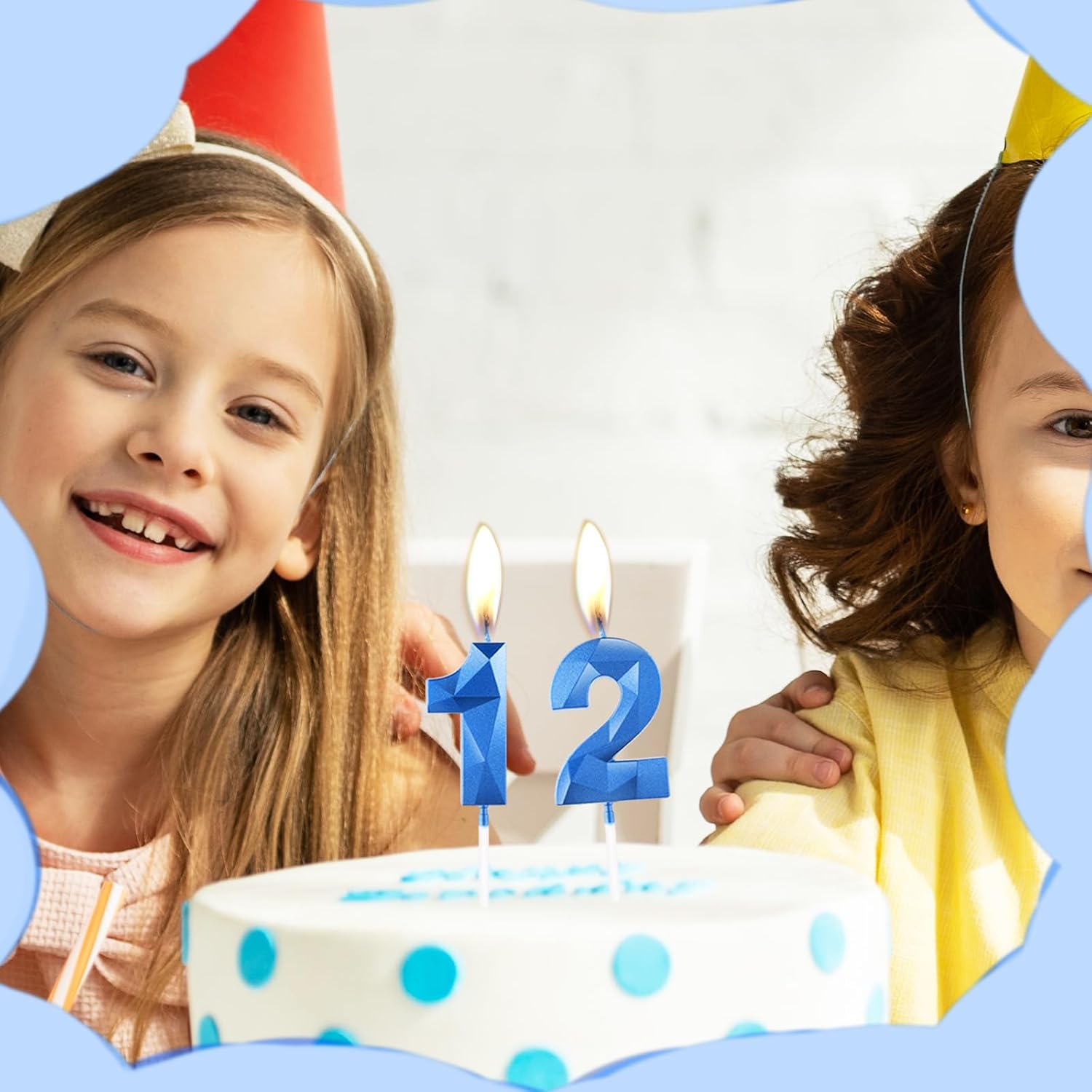 Thumbnail 4 de Sapphire Blue 50th Birthday Candles for Cake – 3D Number 50 Topper (UK)