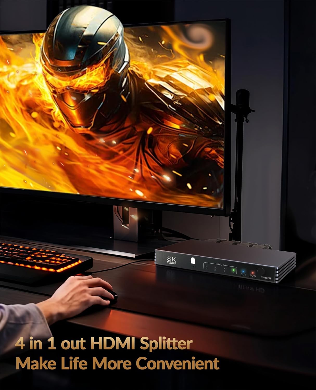 Thumbnail 6 de HDMI Splitter 4K 240Hz 4-in-1 Out mit Fernbedienung – 8K60Hz HDMI2.1
