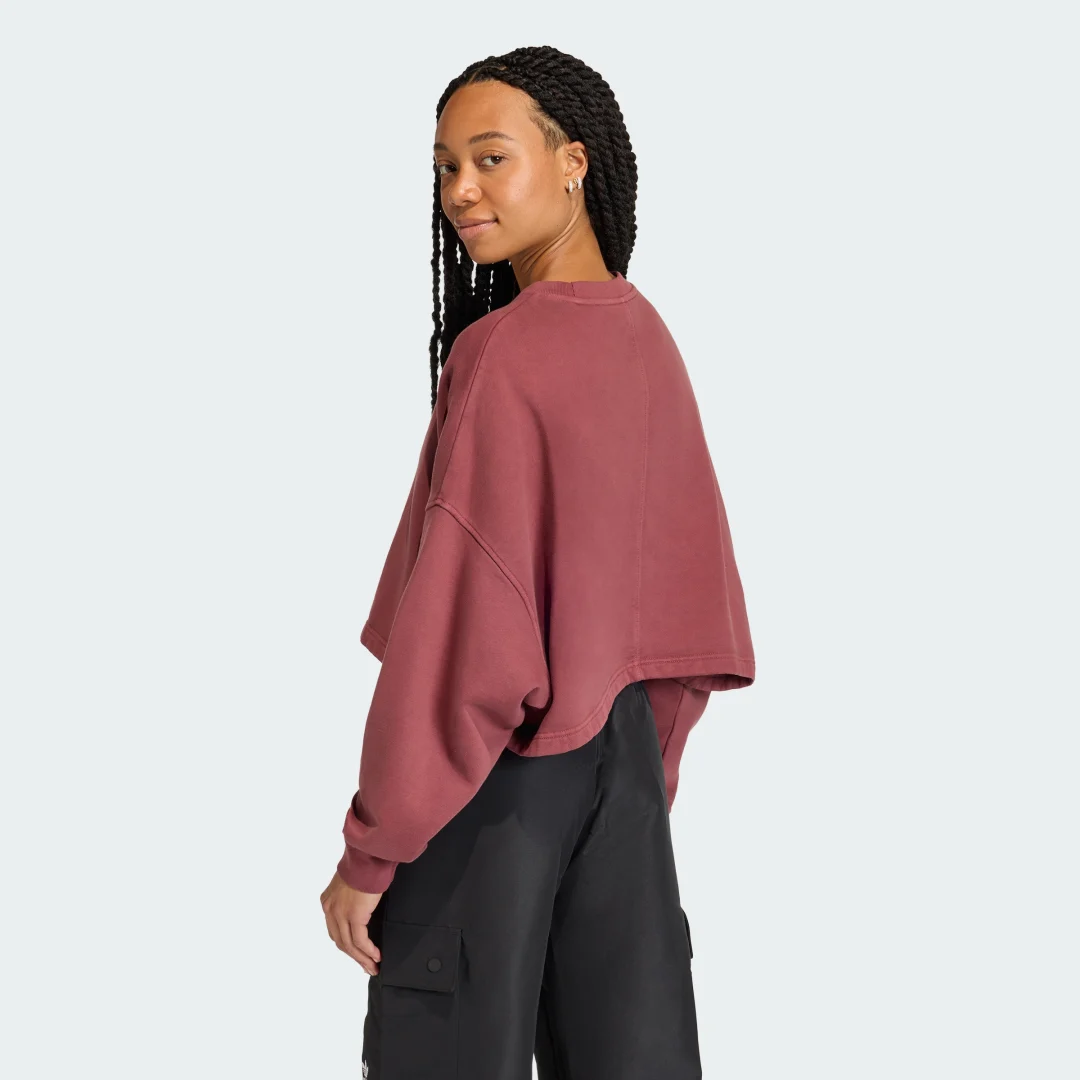 Detalle 2 de SUDADERA CORTA ESSENTIALS LINEAR de Adidas – Burgundy
