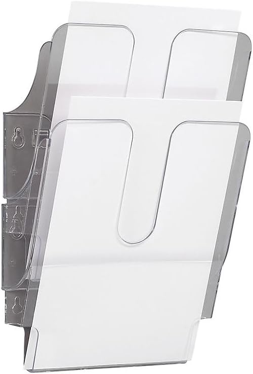 Detalle de Durable FlexiPlus 2 vägghängt broschyrställ, A4 stående, transparent plast