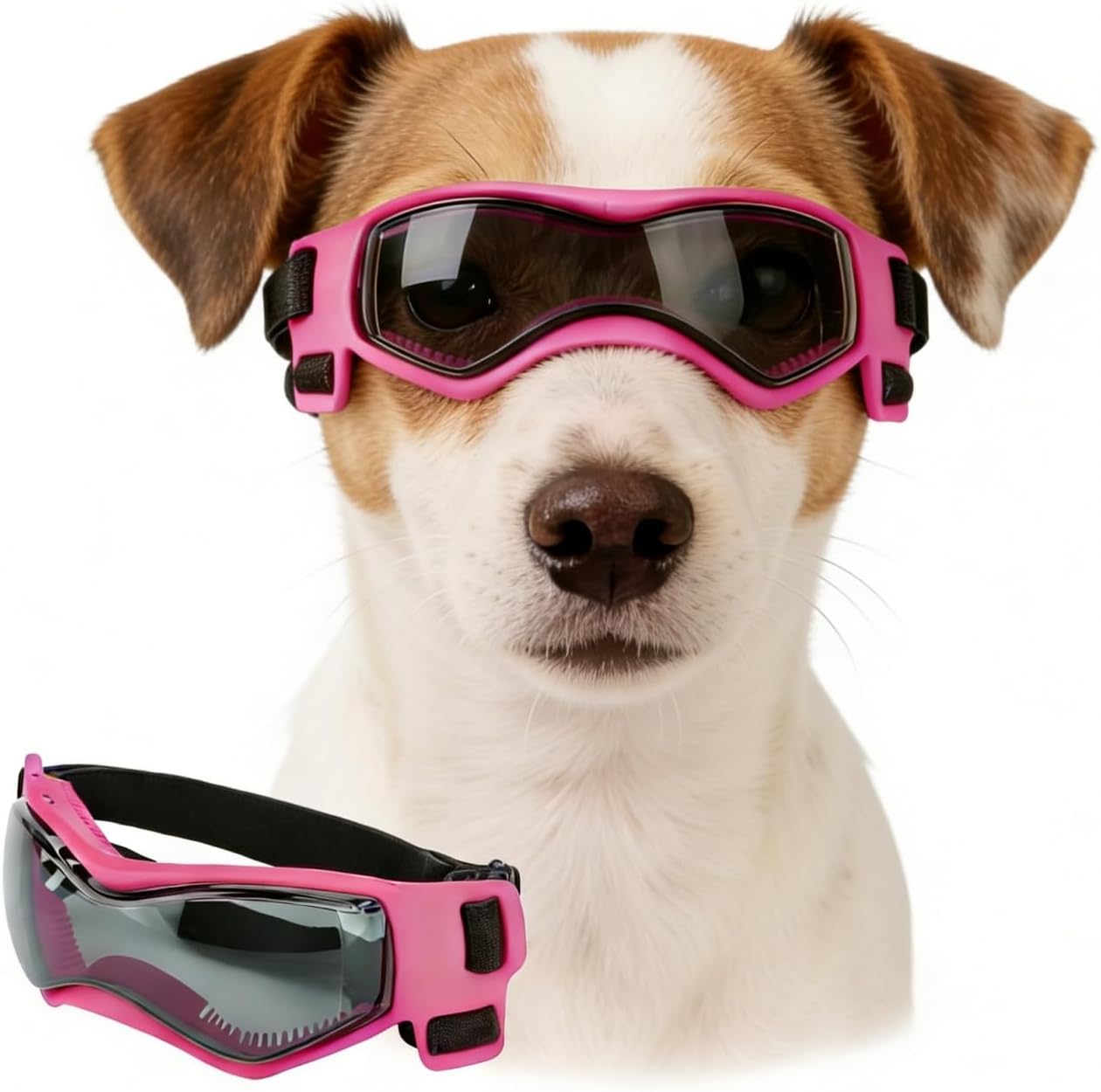 Detalle de Enjoying Dog Goggles for Small to Medium Dogs (UV protection) – Cool Pink