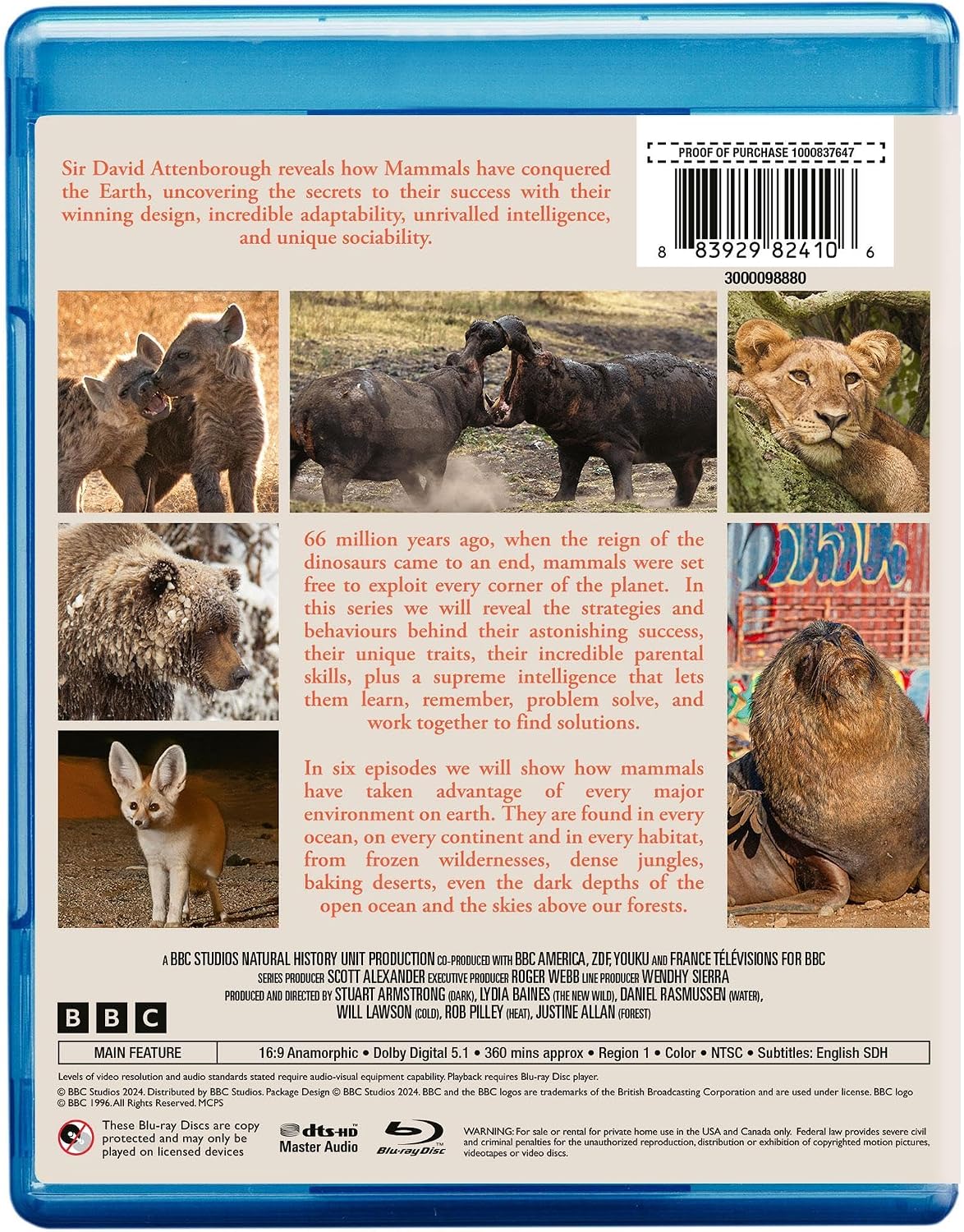 Detalle 2 de Mammals Documentary on Blu-ray, 6-Hour Runtime, 2-Disc Set
