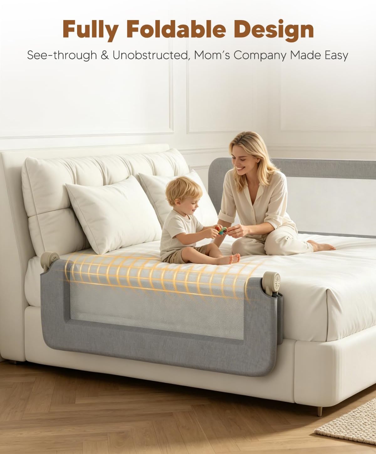 Thumbnail 5 de Lominuro TXBBR1201 75-Inch Toddler Bed Rail with Foldable Steel Frame
