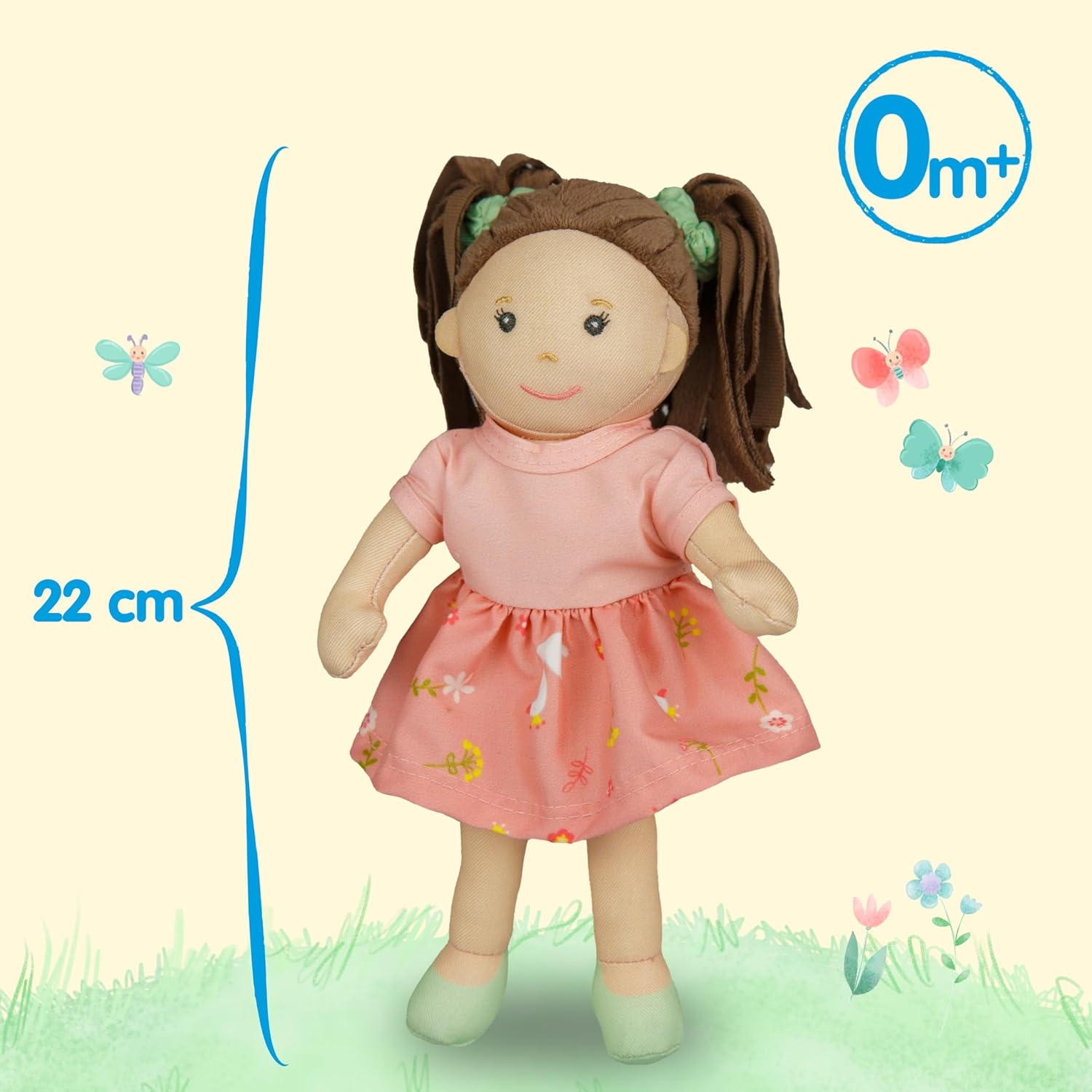 Thumbnail 3 de Heless 506 Stoffpuppe Mädchen Rosa, ca. 22 cm – zum An- und Ausziehen mit Kleid