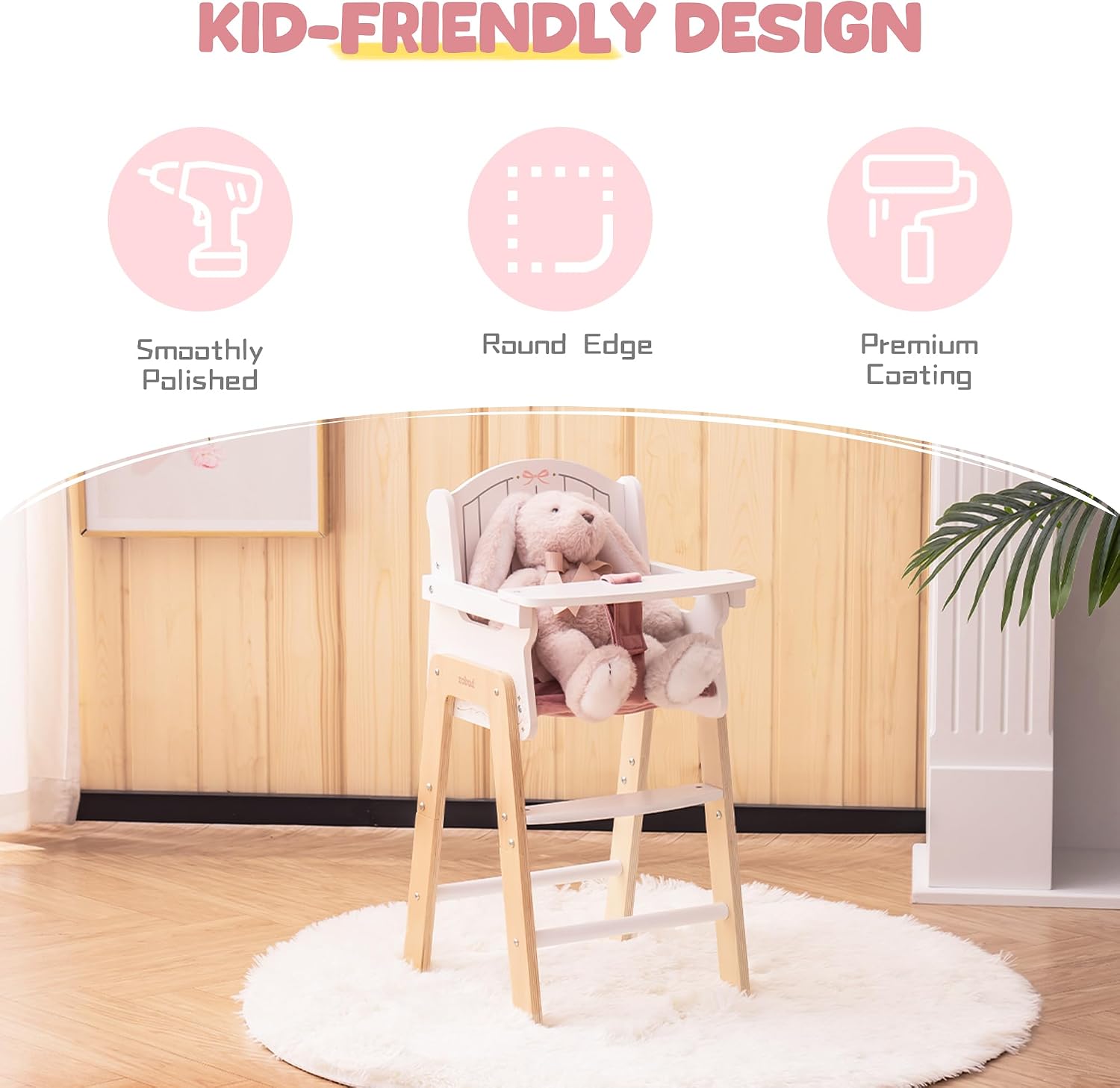 Detalle 1 de ROBUD Doll High Chair for 18–20-Inch Dolls