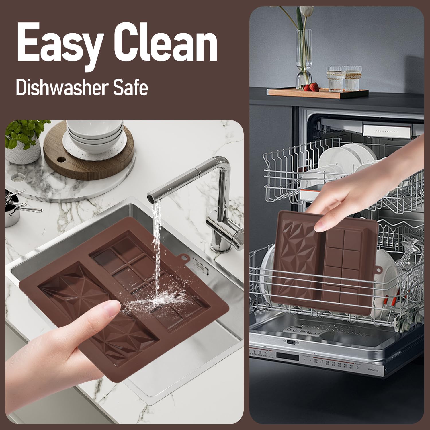Thumbnail 6 de UWILLION Deep Chocolate Bar Mold Silicone 1 Inch Dubai Pistachio Bar 🍫