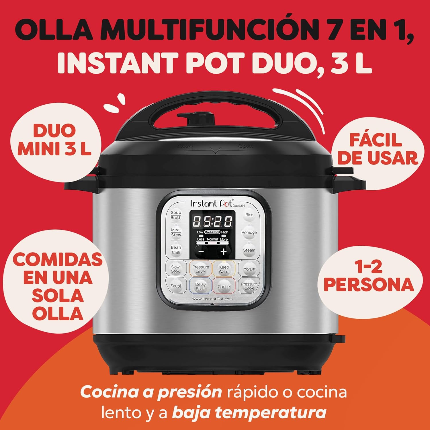 Thumbnail 3 de Instant Pot Duo 7 en 1 🥘 Olla Multifuncional 3L Acero