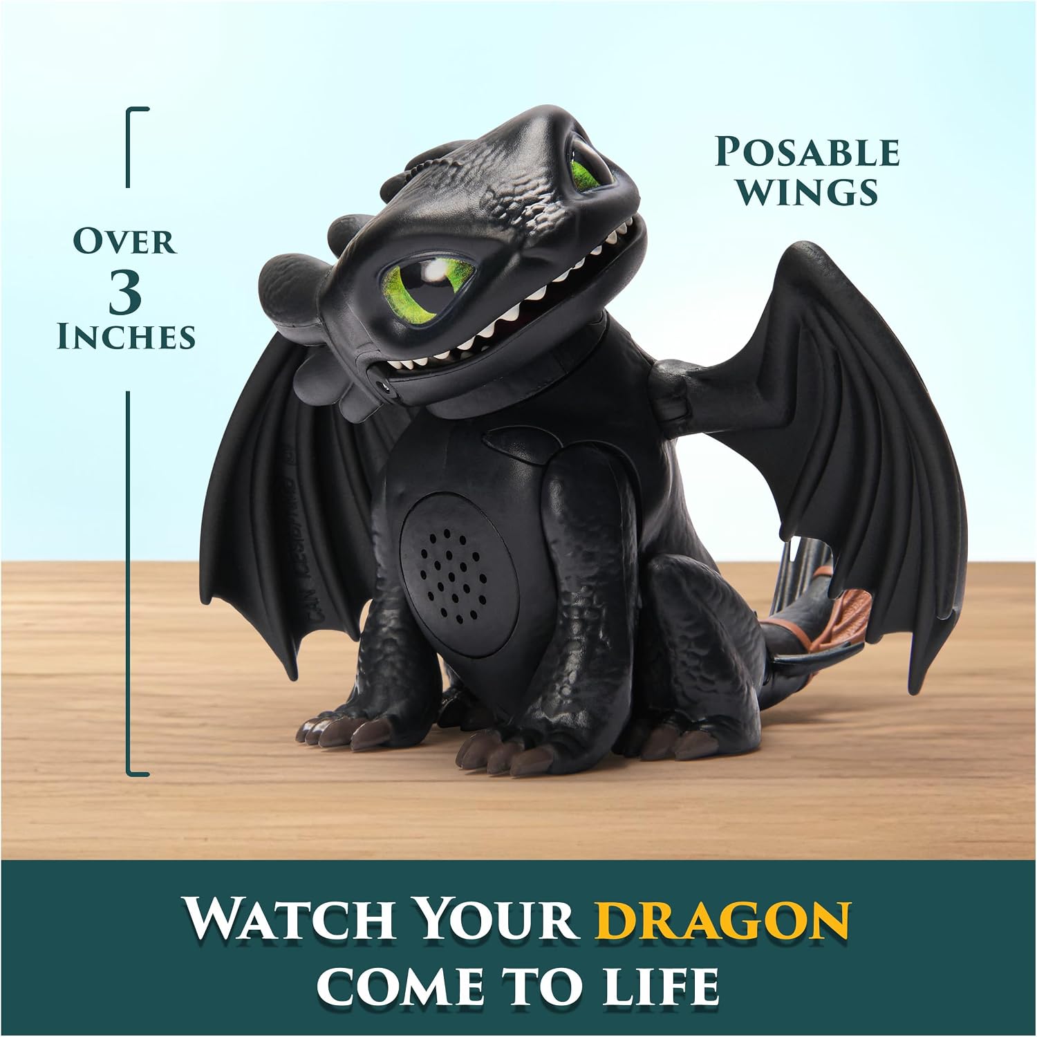 Detalle de DreamWorks How to Train Your Dragon: Interaktiver Ohnezahn Mini-Drache mit Soundeffekten