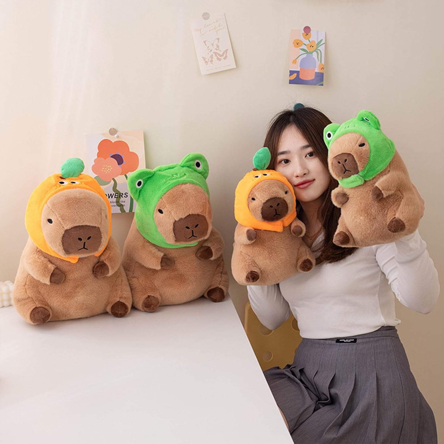 Detalle de Shownicer Capybara Kuscheltier – 35 cm Plüschkissen, superweich und CE-zertifiziert