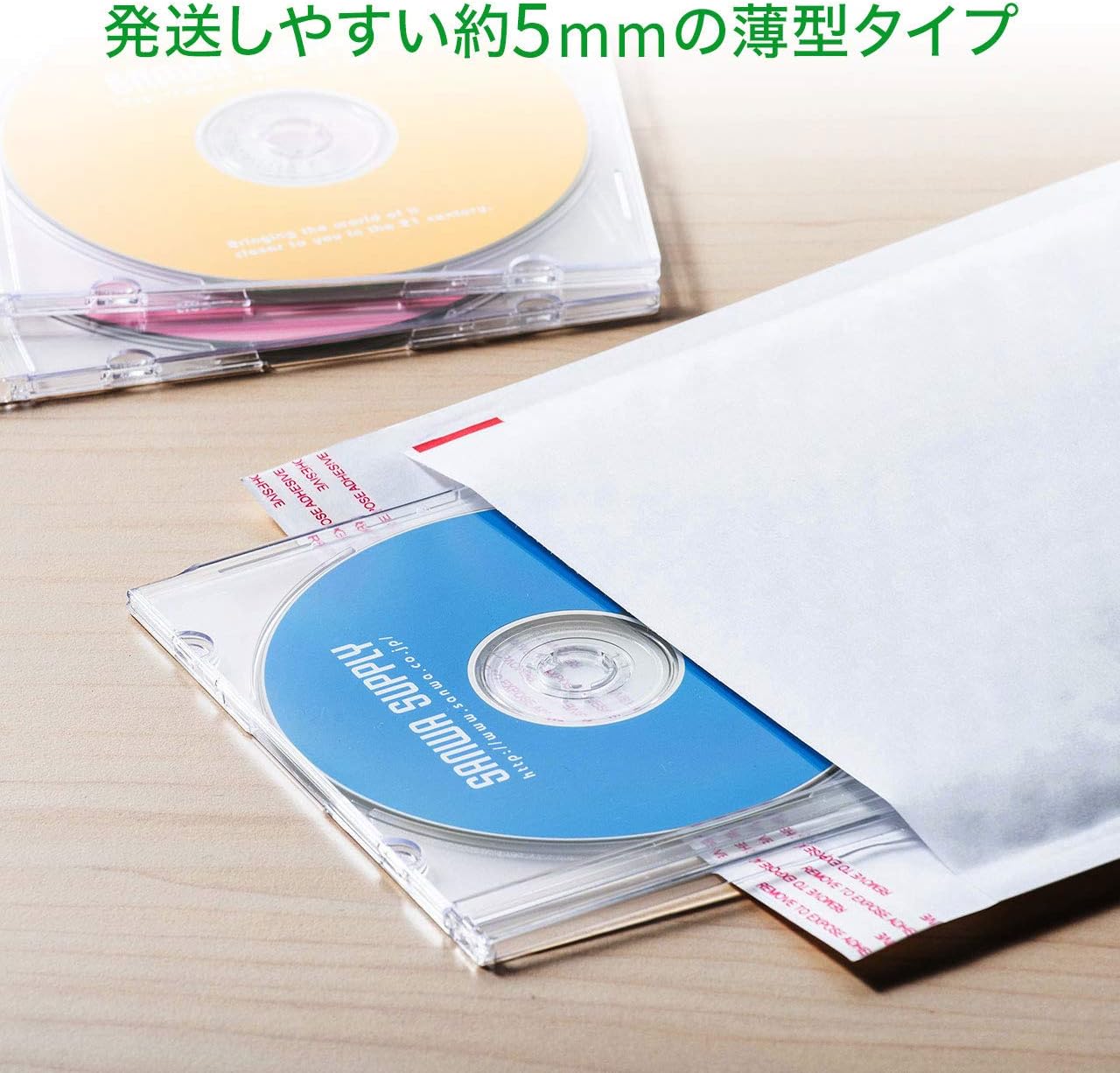 Detalle de サンワサプライ FCD-PU50C スリムCD/DVD/BDケース 50枚セット・厚さ約5mm・クリア