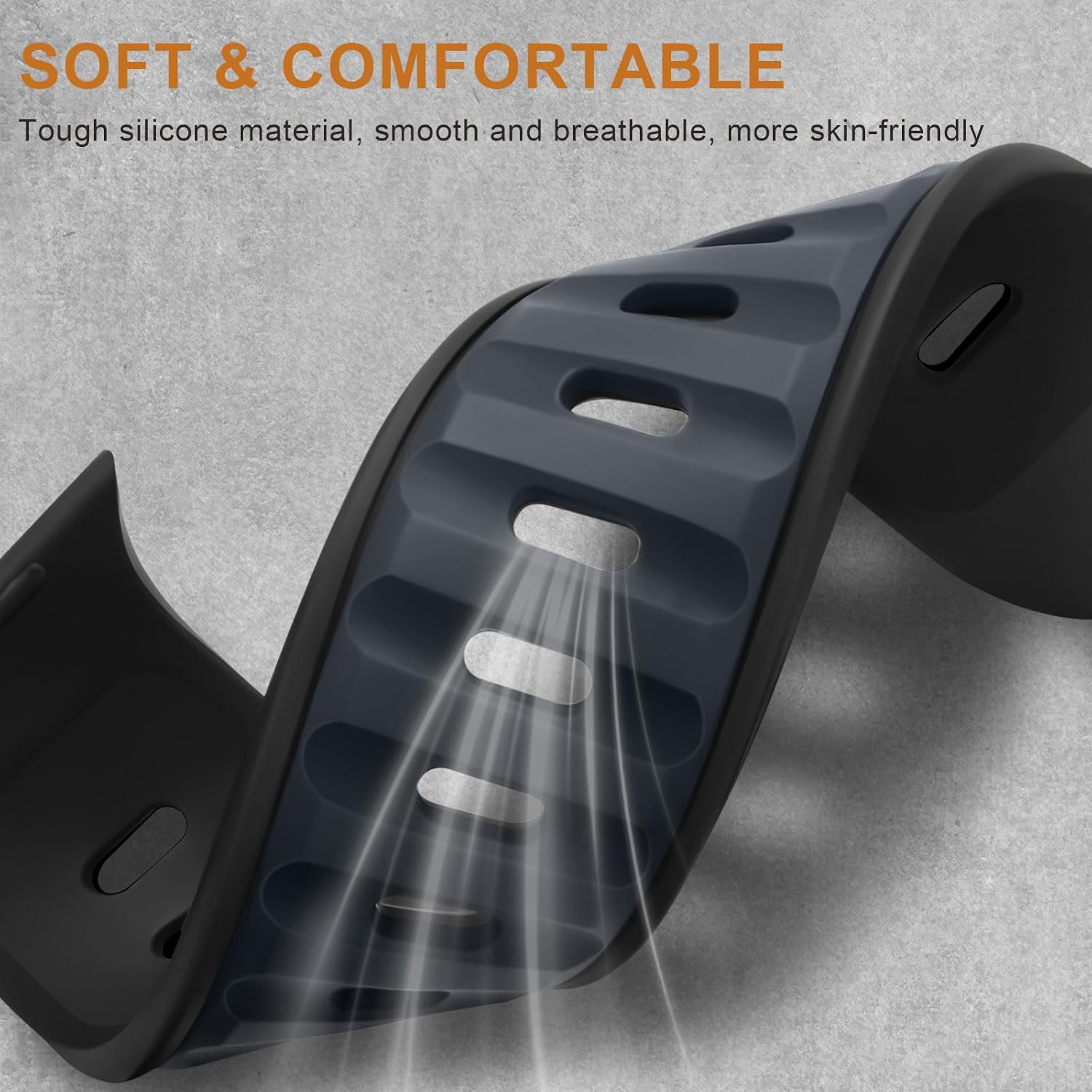 Thumbnail 1 de Anlinser Sport Straps silicone loop band for Apple Watch (42–49mm) in anthracite