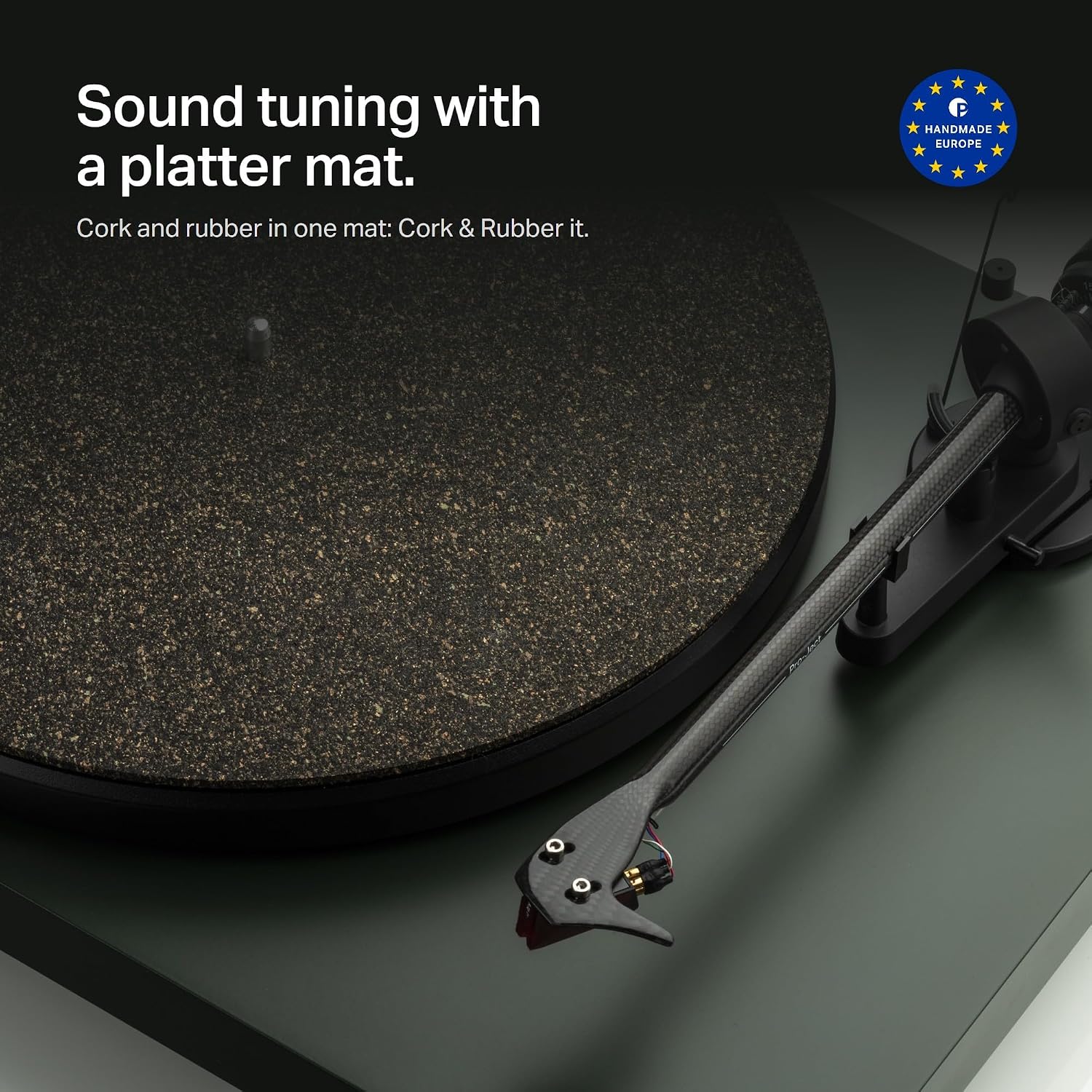 Detalle de Pro-Ject Cork & Rubber it 3mm – mata gramofonowa z korka i gumy