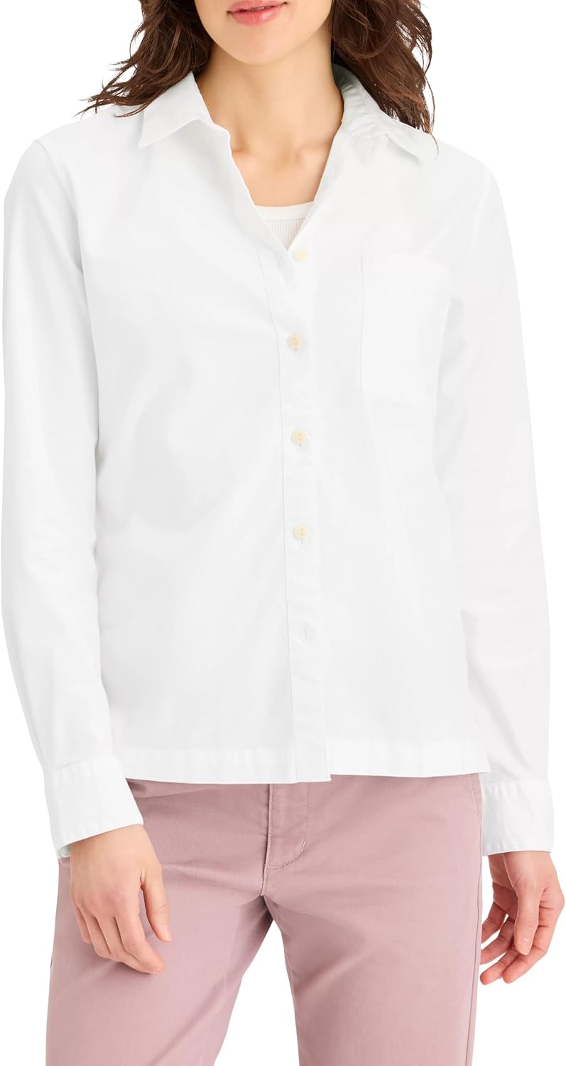 Detalle de Dockers Women's Pocket Shirt LS – Regular Fit, Practical Everyday Top