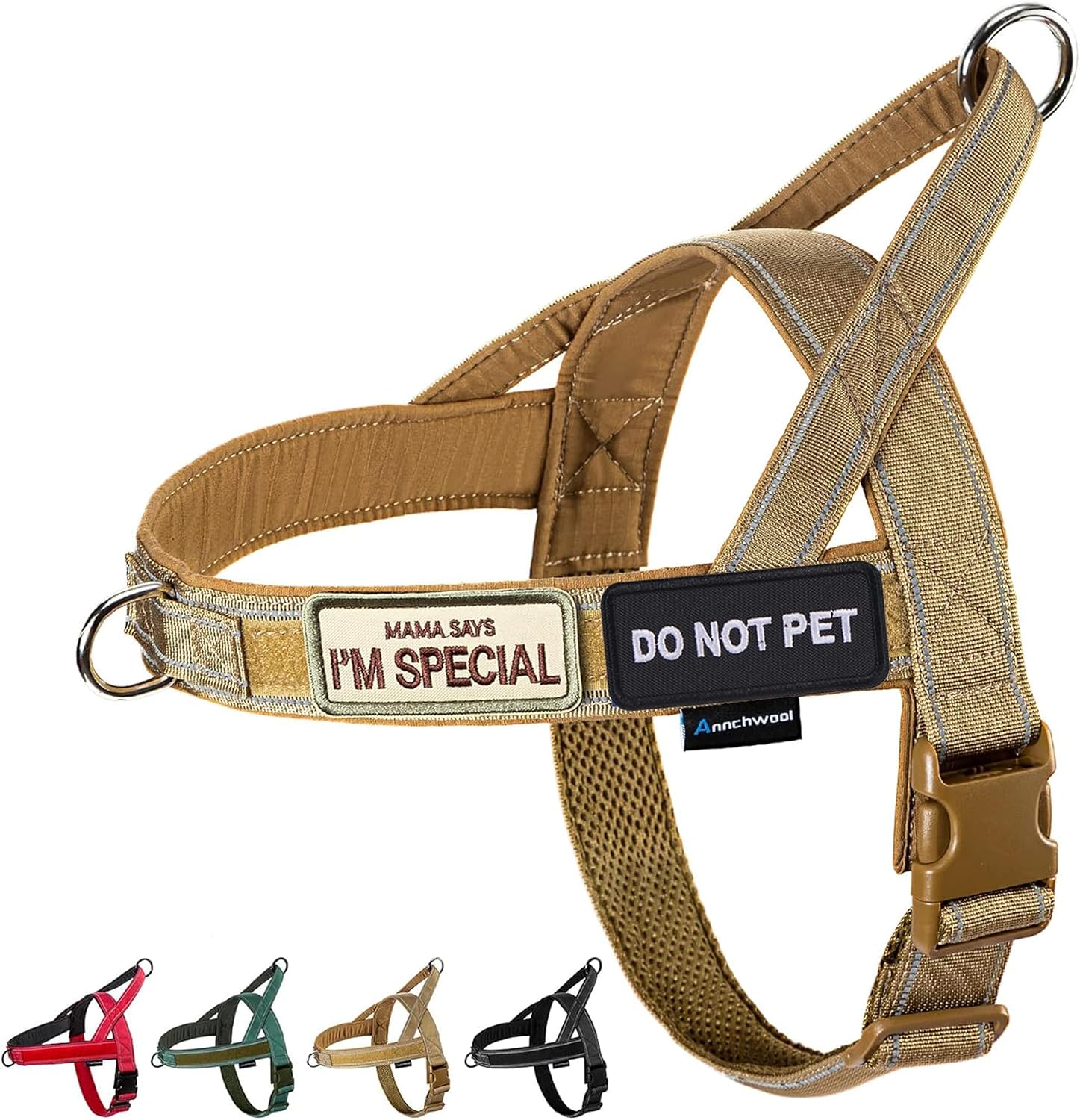 Detalle de Annchwool No Pull Dog Harness with Soft Padded Handle (XL, Brown)