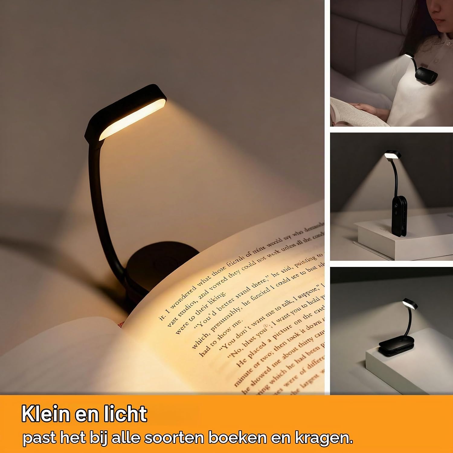 Detalle 1 de AdalyRoma F26 boeklamp met clip, 9 leds en 3 kleurtemperaturen