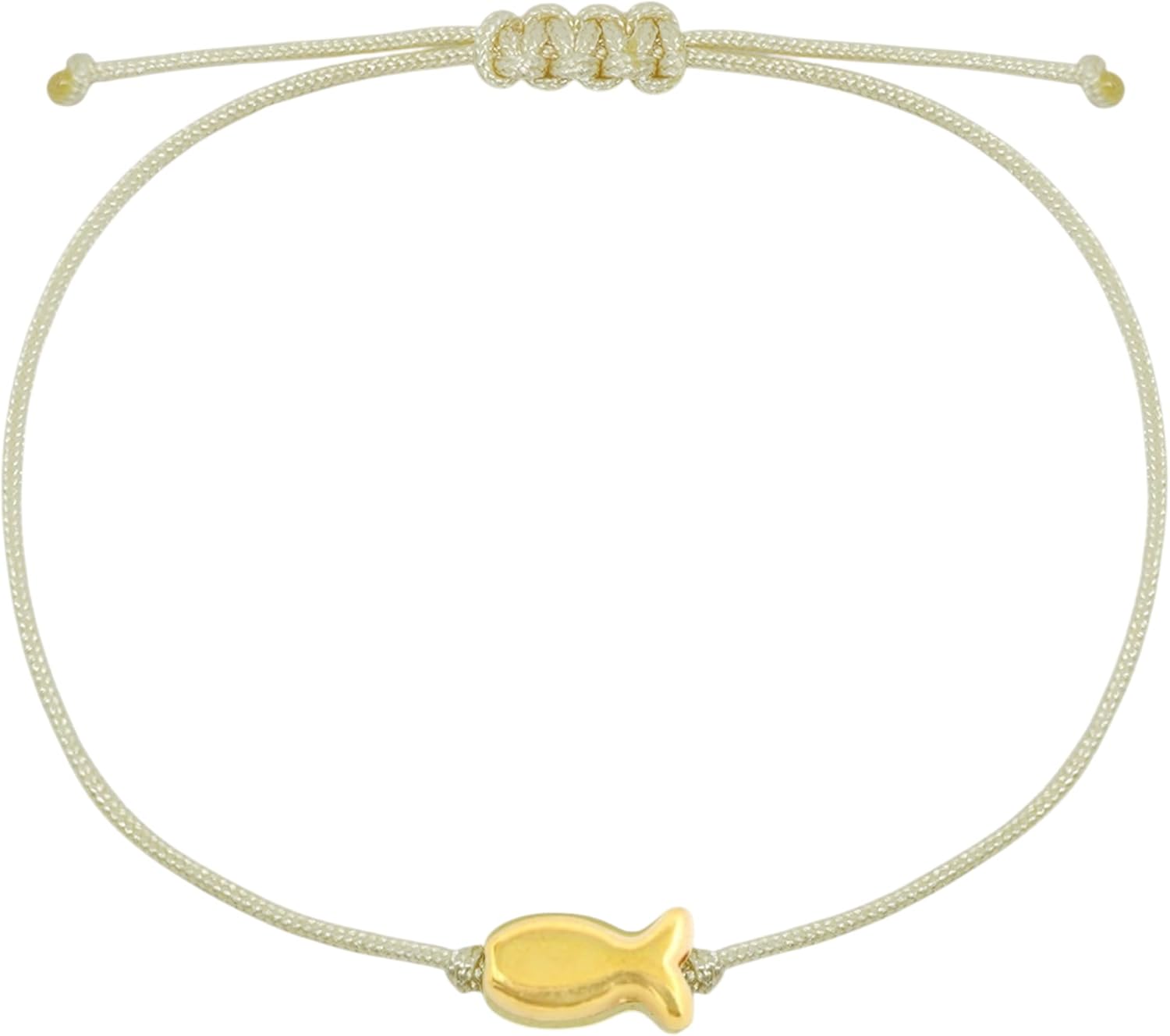 Detalle de Selfmade Jewelry Armband Damen Silber „Fisch“ – größenverstellbares Makramee-Flechtarmband, handmade in Deutschland (inkl. Geschenk-Verpackung)