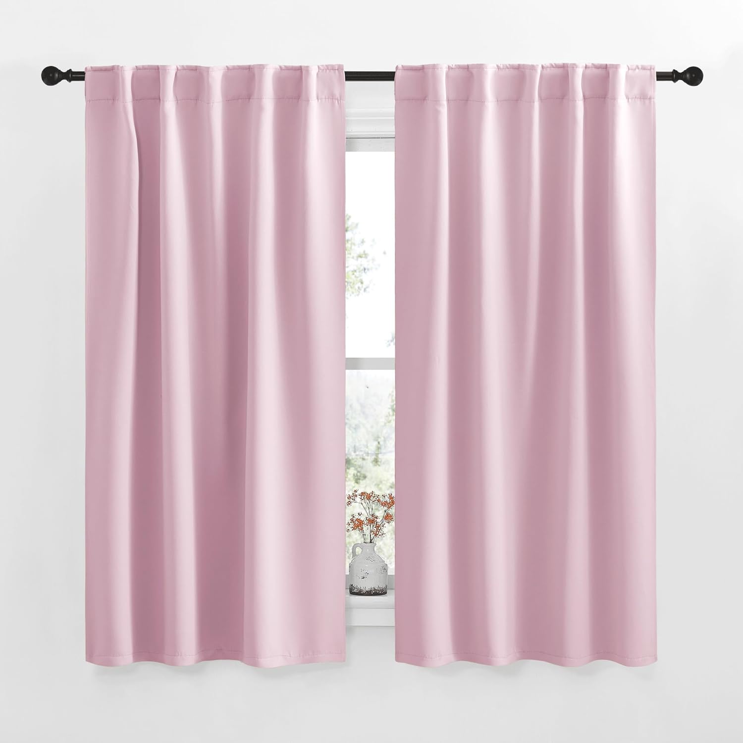 Detalle de NICETOWN RV Curtains for Camper Windows (Baby Pink, 42x50) – 2 Panels, Thermal Blackout Drapes