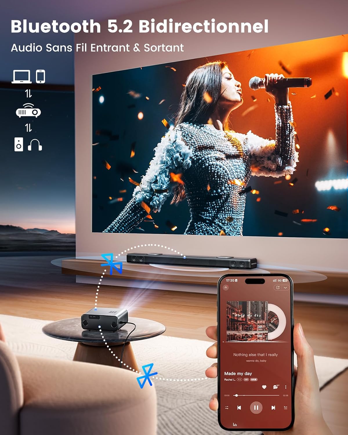 Thumbnail 5 de Projecteur 4K WiFi 6 36000 lumens