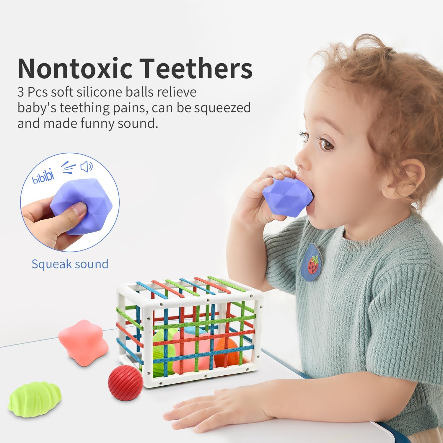 Detalle 2 de Montessori Shape Sorter Cube with 3 Balls