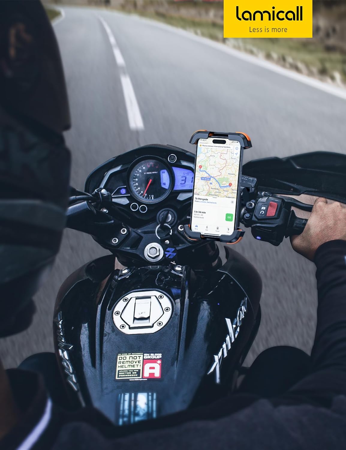 Thumbnail 6 de Lamicall Motorrad Handyhalterung 2025 mit doppelter Vibrationsdämpfung – 360° am Lenker, für Smartphones 4,7–6,8