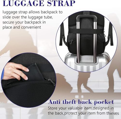 Detalle de MATEIN Travel Laptop Backpack: Lightweight, Weather-Resistant Everyday Pack (15.6in Compatible)