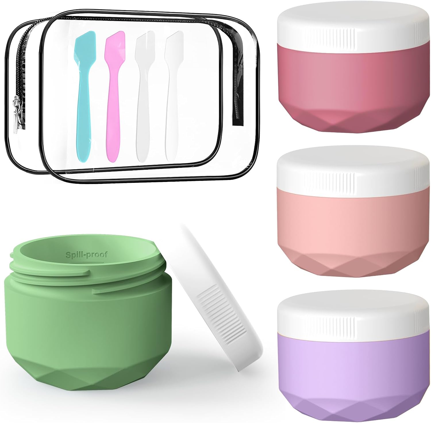 Detalle de WLEAD Cremetiegel zum Befüllen – 4 Stück, 30 ml Silikon Cremedosen mit Klarsichtbeutel