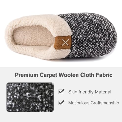Thumbnail 6 de ULTRAIDEAS Ladies' Cozy Memory Foam Slippers – Grey (UK 7-8): Fleece-Lined Comfort for Indoor and Outdoor use