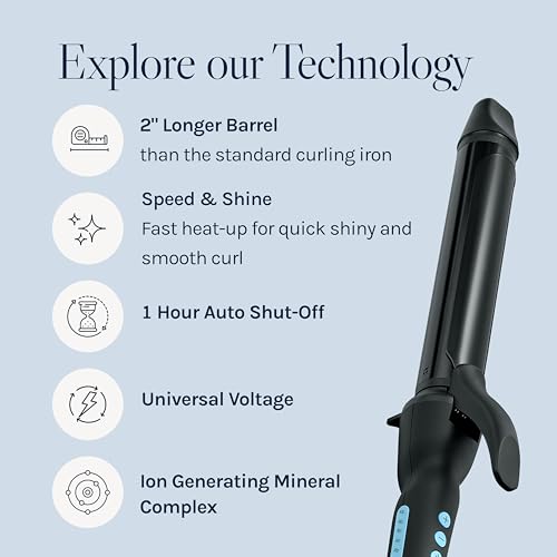 Detalle de Bio Ionic Long Barrel Curling Iron with Moisture Heat Technology & NanoIonic MX