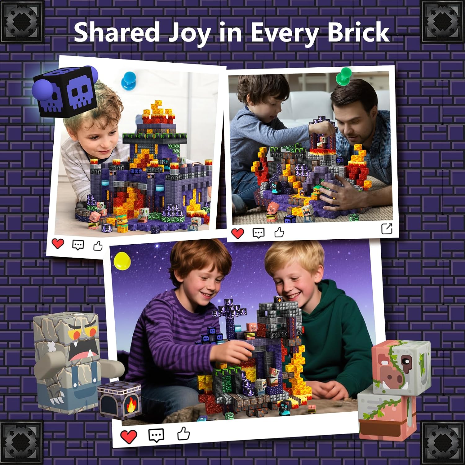 Detalle 2 de idoot 100PCS Magnetic Blocks STEM Building Set 0.8in 🧩