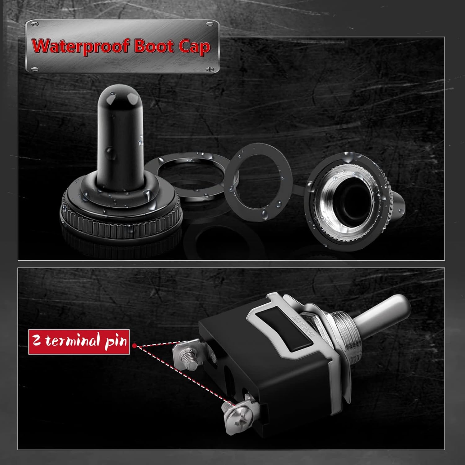 Thumbnail 2 de COROTC 8-Pack 2 Pin Toggle Switches 20A 125V AC ON/OFF 💡