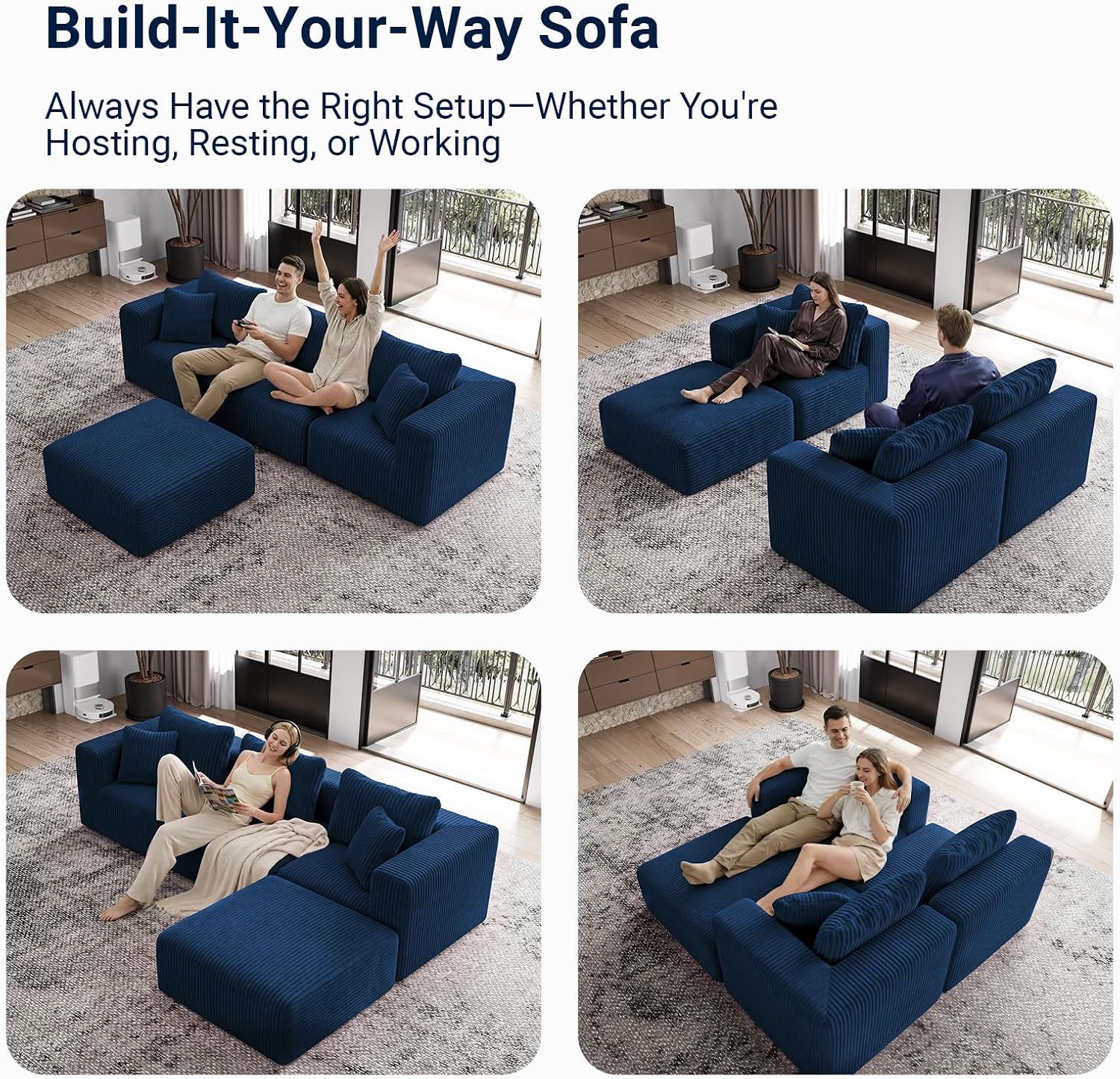 Detalle de Avenco Modular Sectional Sofa, 141-Inch