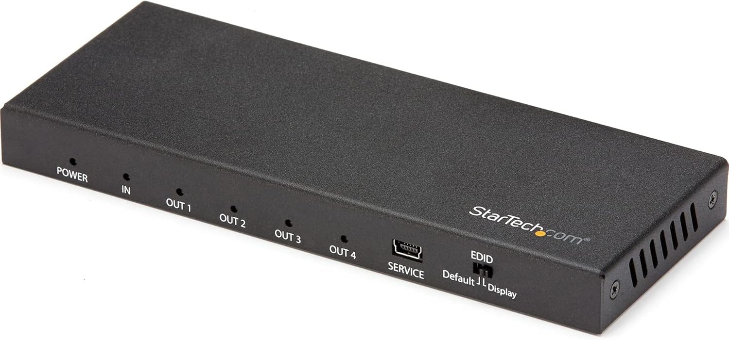 StarTech.com 4-Port HDMI Splitter for Ultra HD 4K 60Hz with 7.1 audio