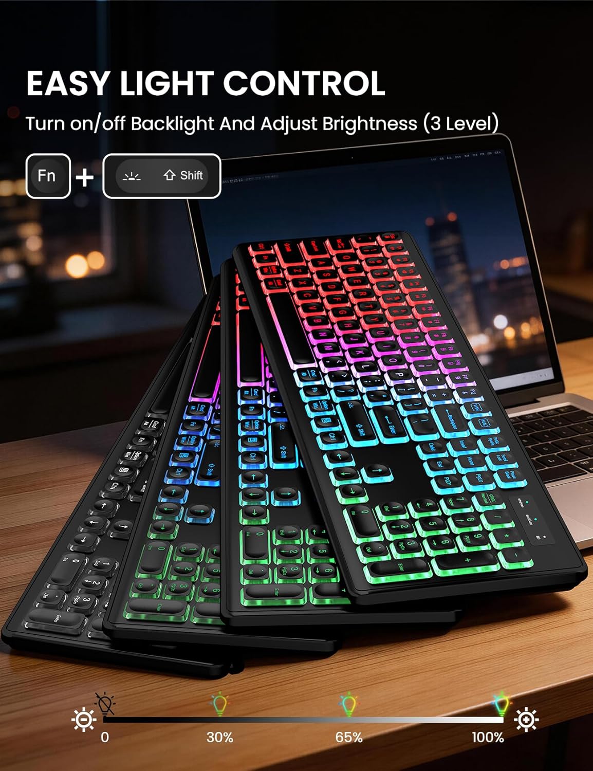 Thumbnail 1 de Trueque Wireless Keyboard and Mouse Combo full-size RGB Backlit