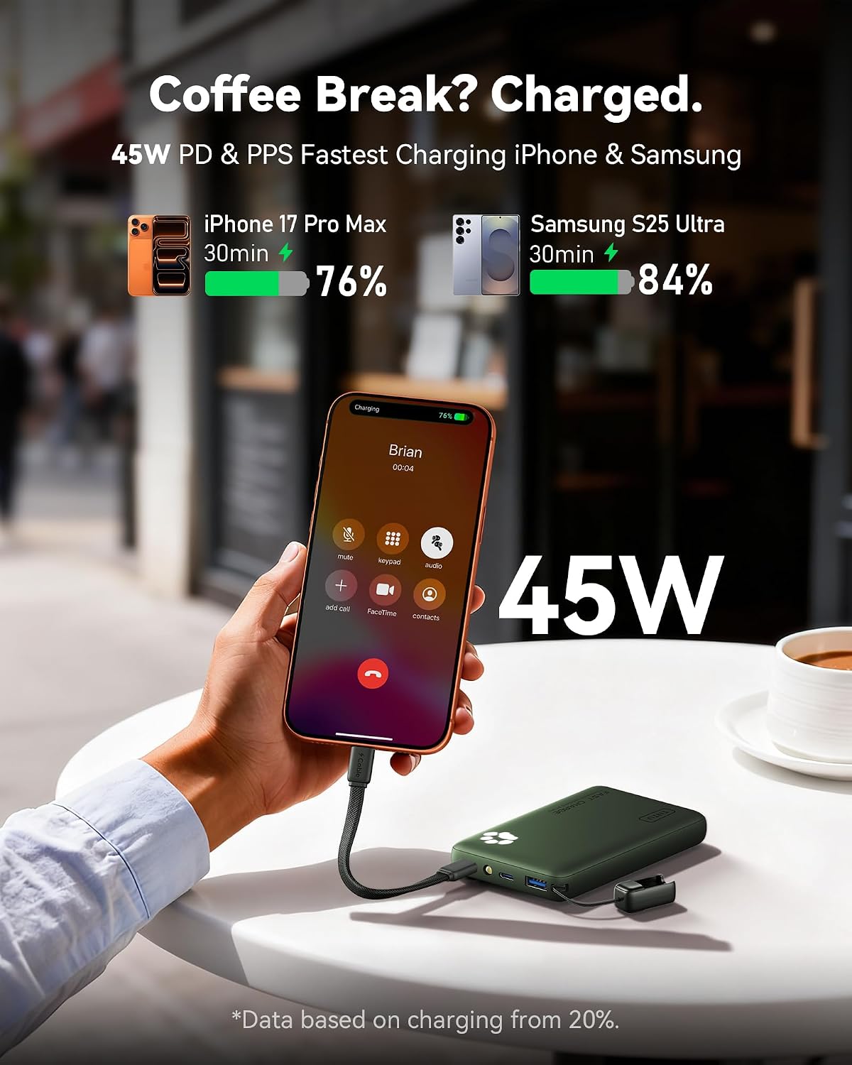 Thumbnail 2 de INIU Portable Charger: Ultra Thin 10000mAh, 45W PD Power Bank
