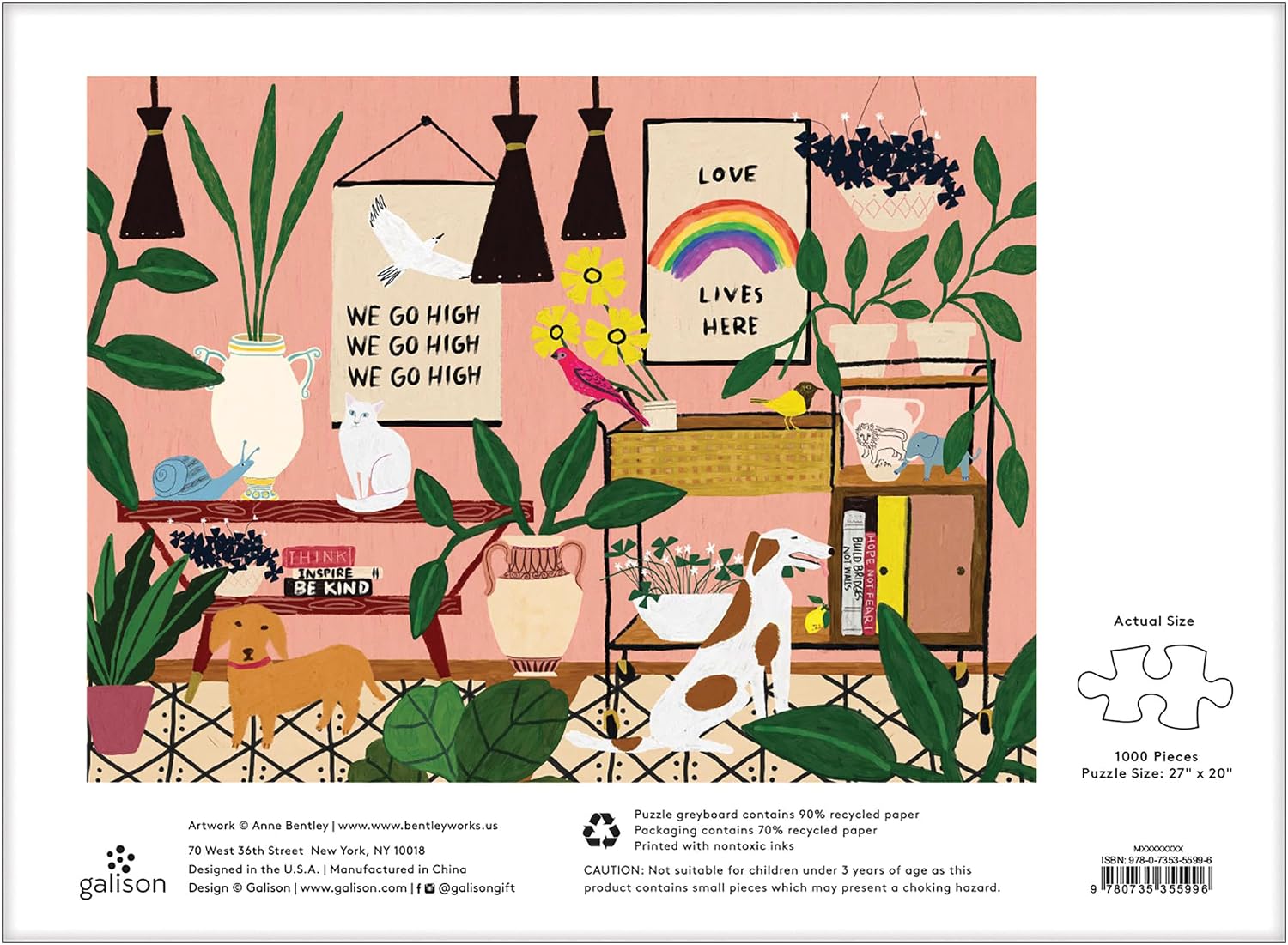 Detalle 2 de Galison Love Lives Here 1054-piece jigsaw 🧩