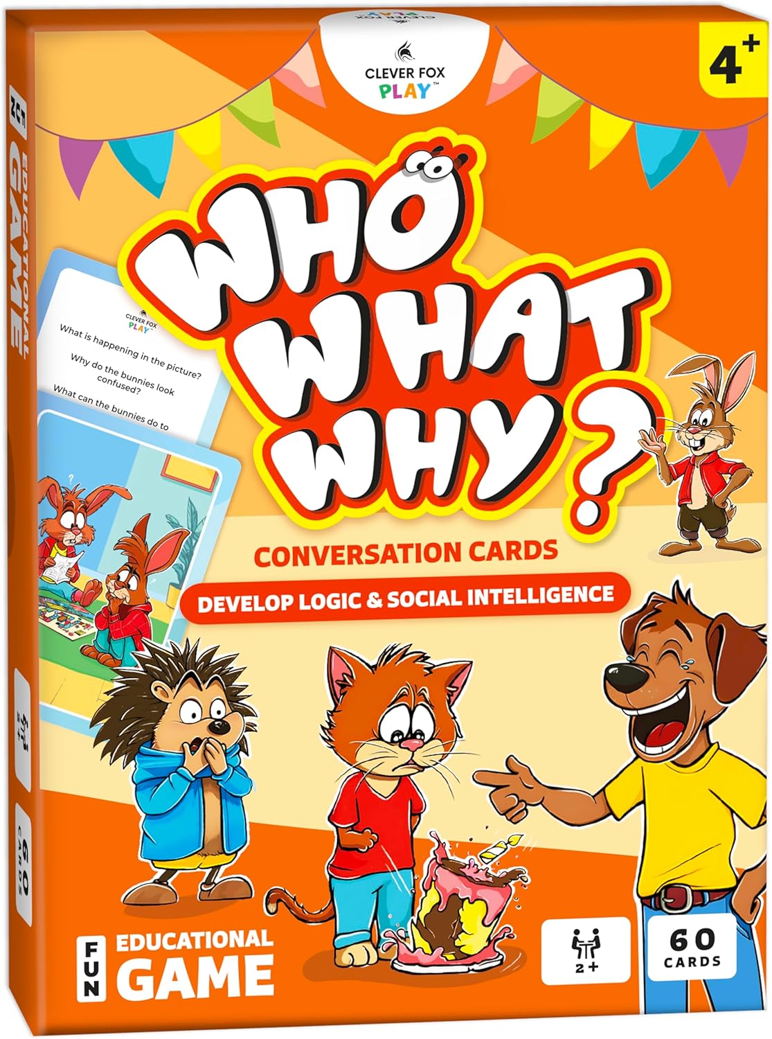 Detalle de Who What Why Conversation Cards Ages 4+ 🎲