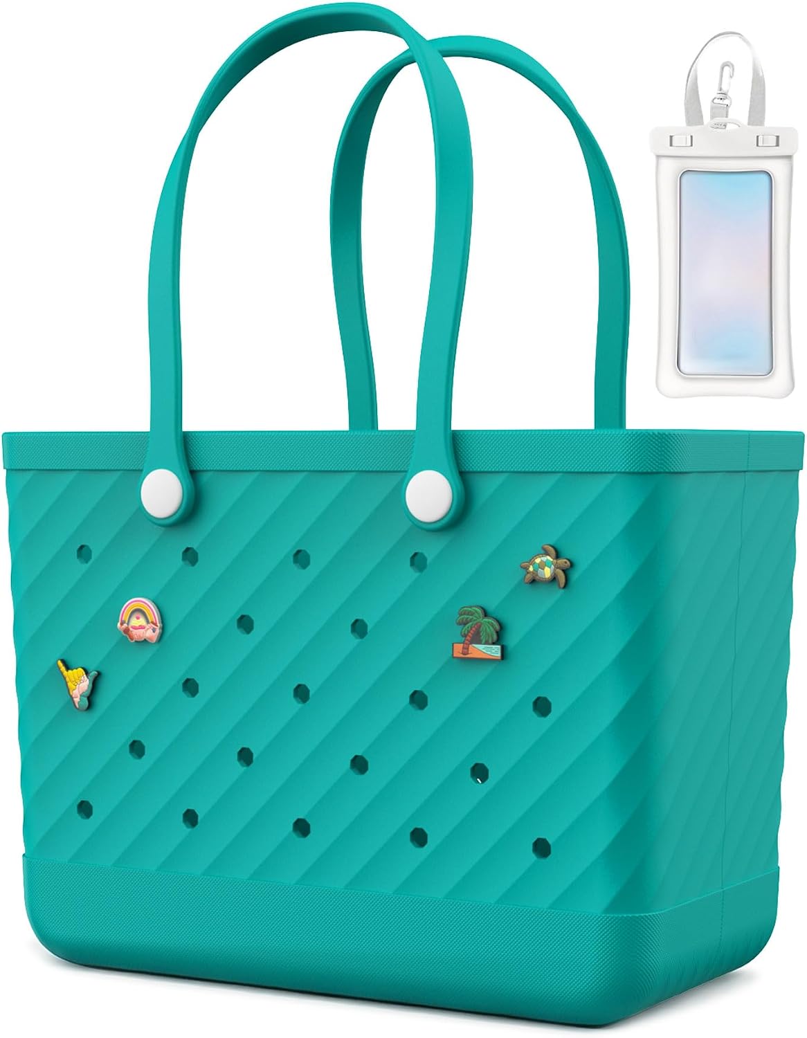 Detalle de LiAYiD Waterproof Beach Tote, Medium & XL EVA Bag with Zipper Pocket