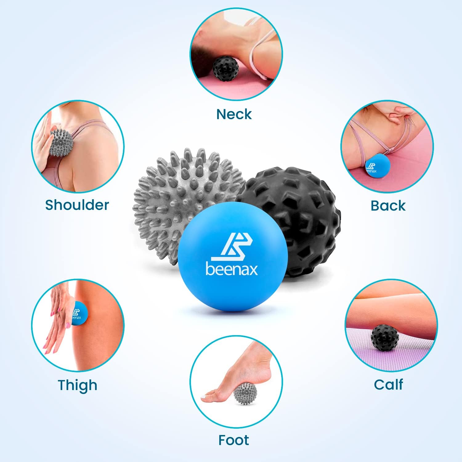 Thumbnail 5 de Beenax Massage Ball Set of 3 for Myofascial Release