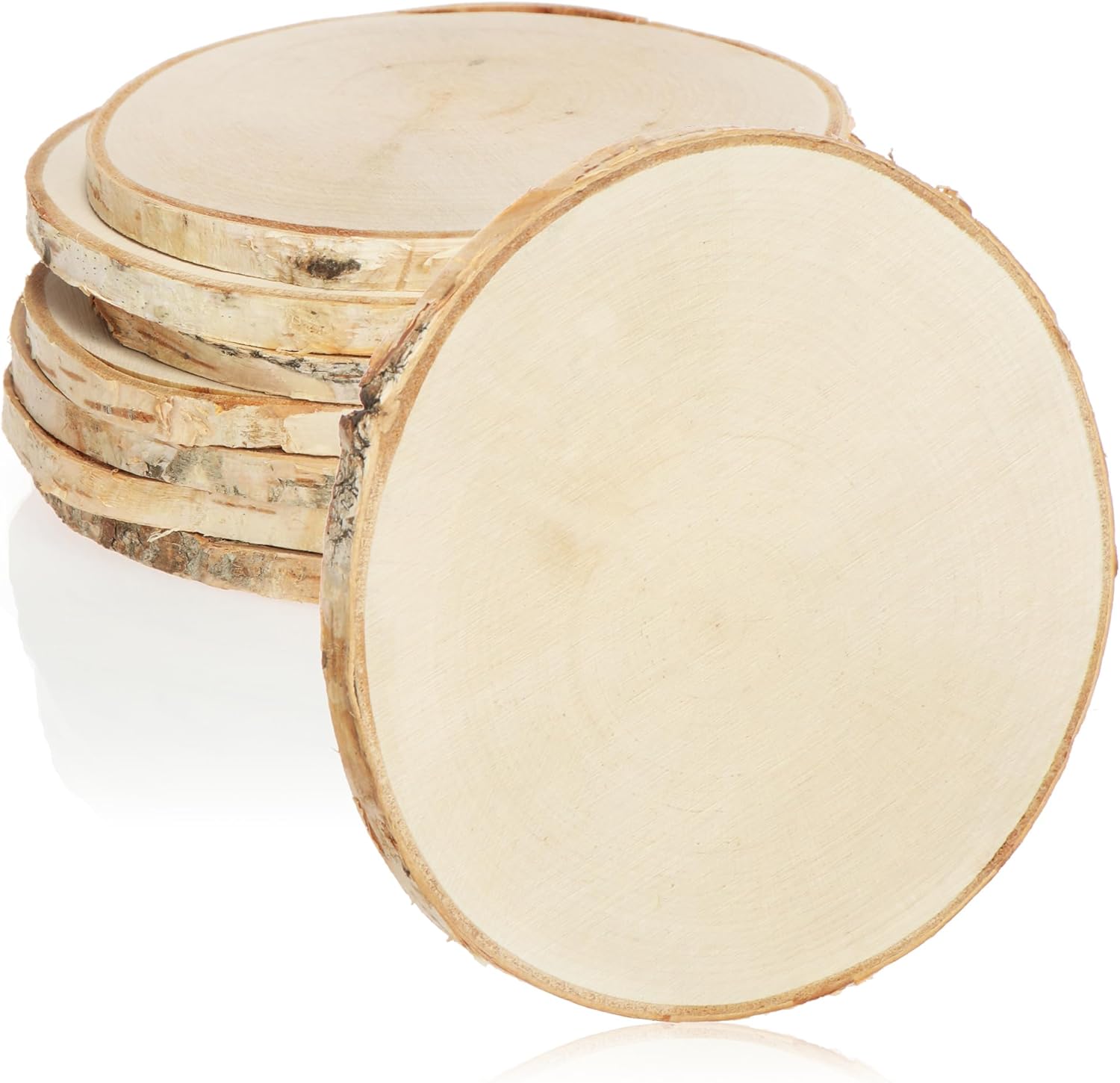 com-four Lot de 8 dessous de verre en bois 11-13 cm