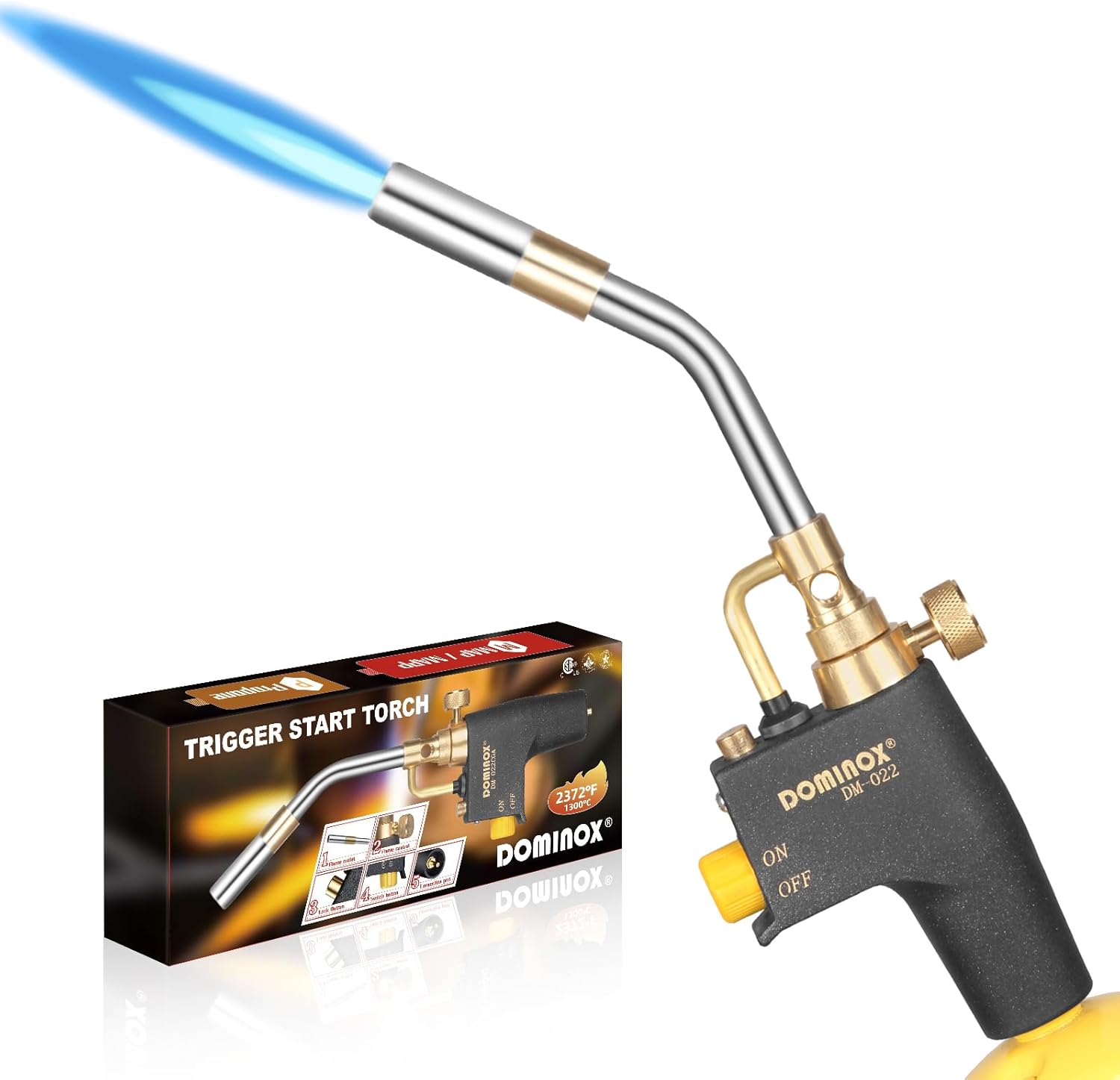 Detalle de DOMINOX DM-022CGA Trigger-Start Propane Torch Head for Propane and MAPP Gas