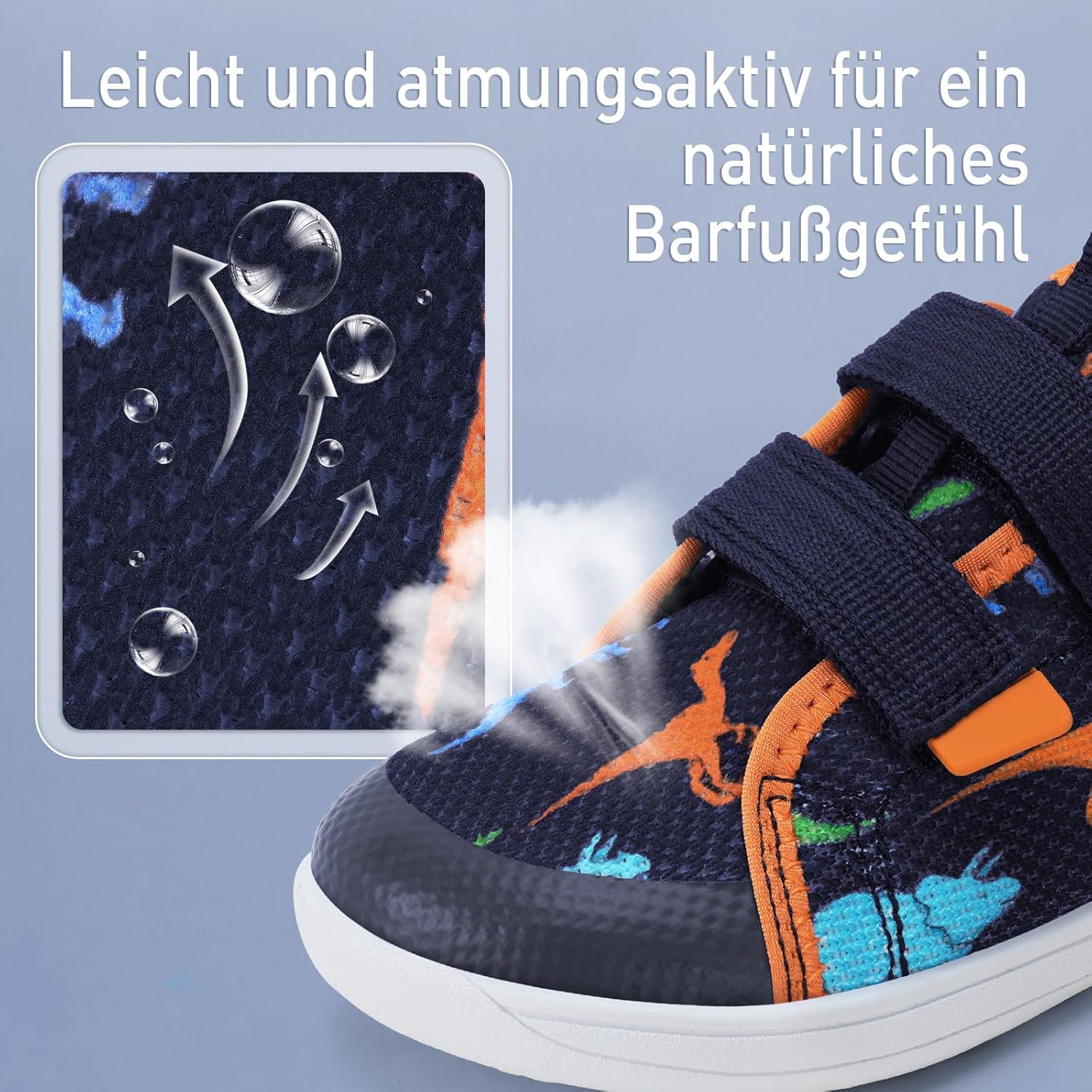 Detalle de Kids wide barefoot shoes for boys and girls – minimalist school walking & trail running sneakers