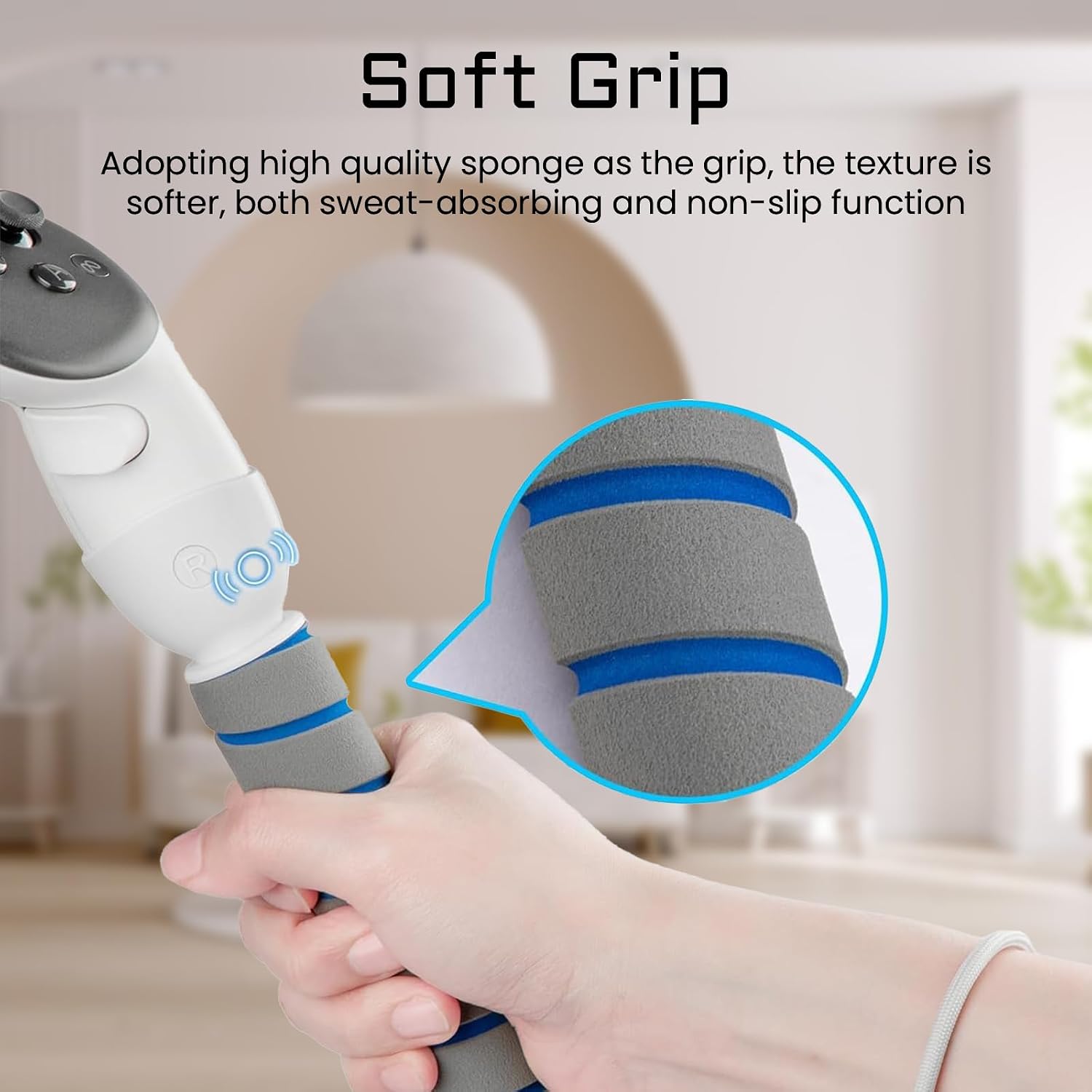 Detalle 2 de OldPAPA 3-in-1 VR Gorilla Tag Long Arms Sticks for Meta Quest 3/3S (White) with Dual Controller Extension Grip