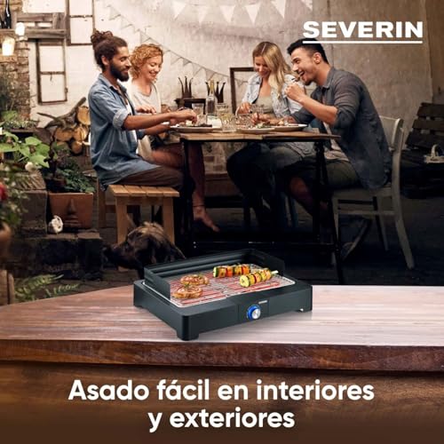 Detalle de Severin Barbacoa de mesa con parrilla de acero inoxidable (PG 8565) –Versión eléctrica para interior y exterior