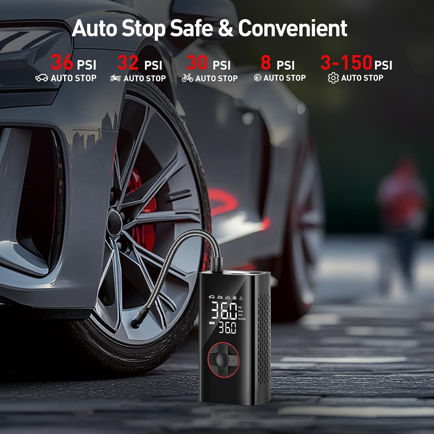 Thumbnail 6 de Tarden Tyre Inflator Air Compressor – Fast, Portable Car Tyre Pump (150 PSI)