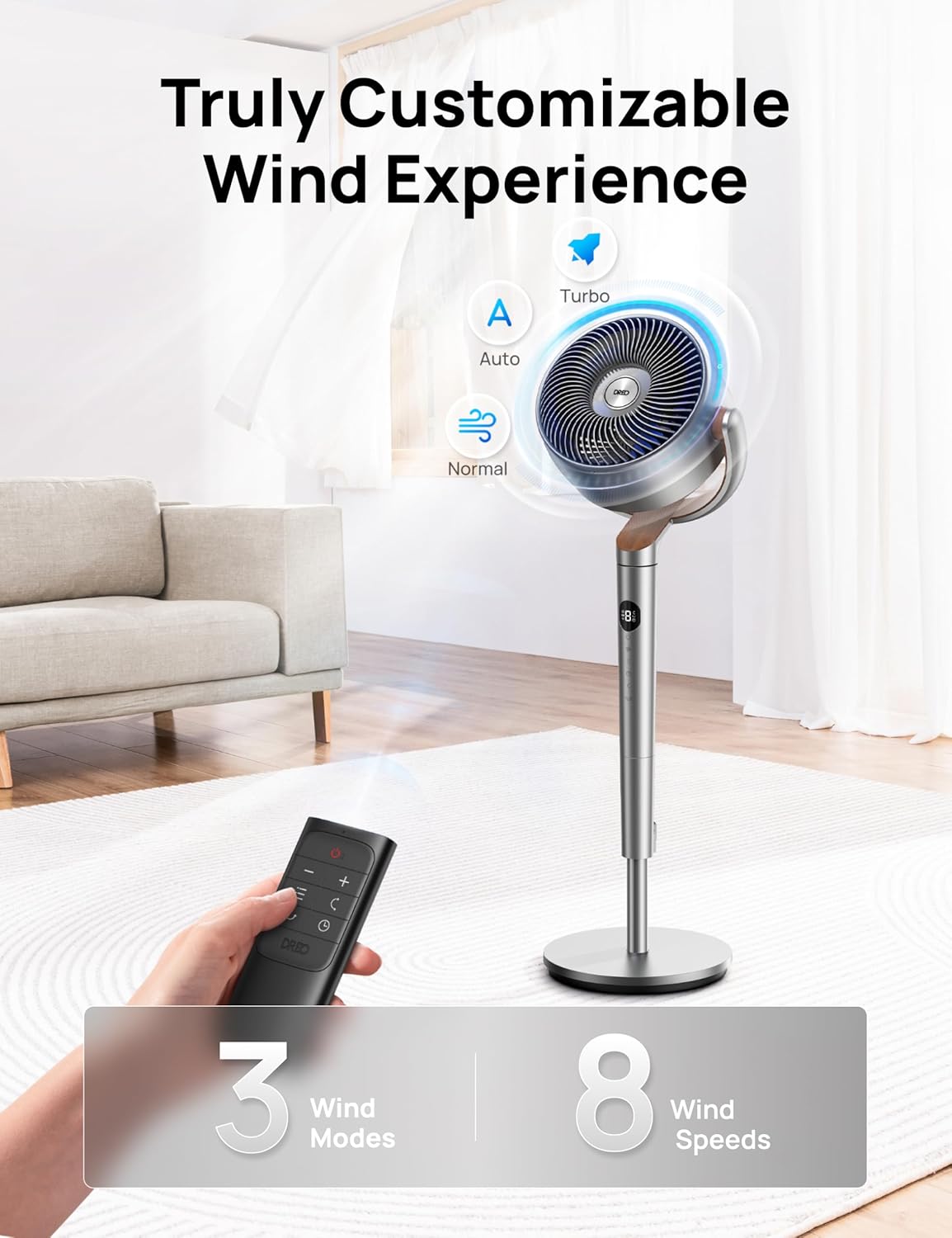 Detalle 1 de Dreo Bedroom Fan 8 Speeds ⚙
